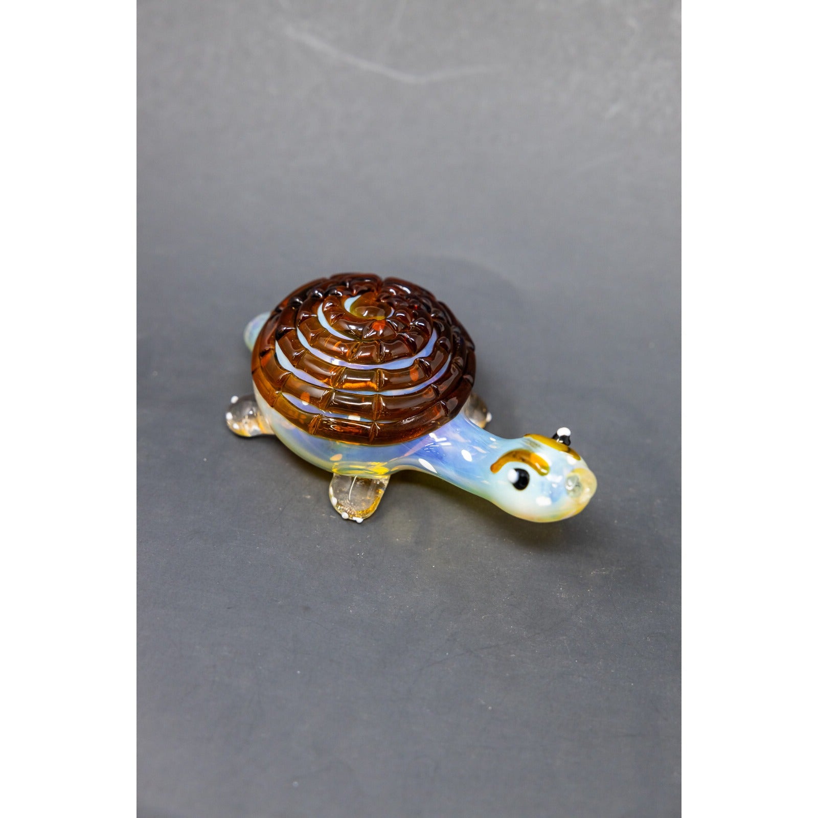 5.5" Amber Turtle Collectible Thick Glass TOBACCO Smoking Hand Pipe