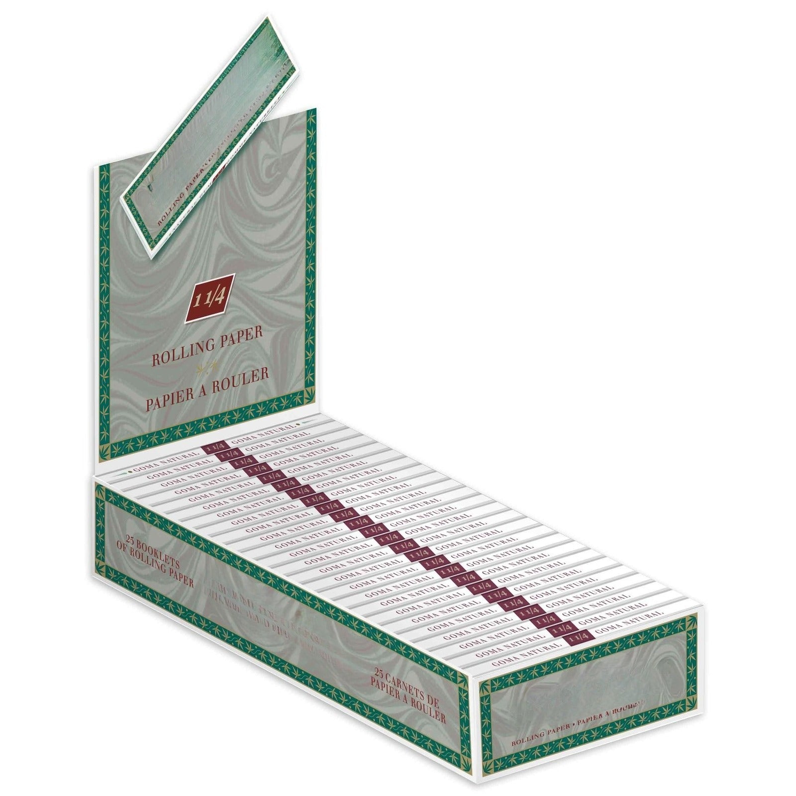 Pure Hemp Rolling Paper Classic 1 1/4 Medium Size Cigarette Papers (Box of 25)