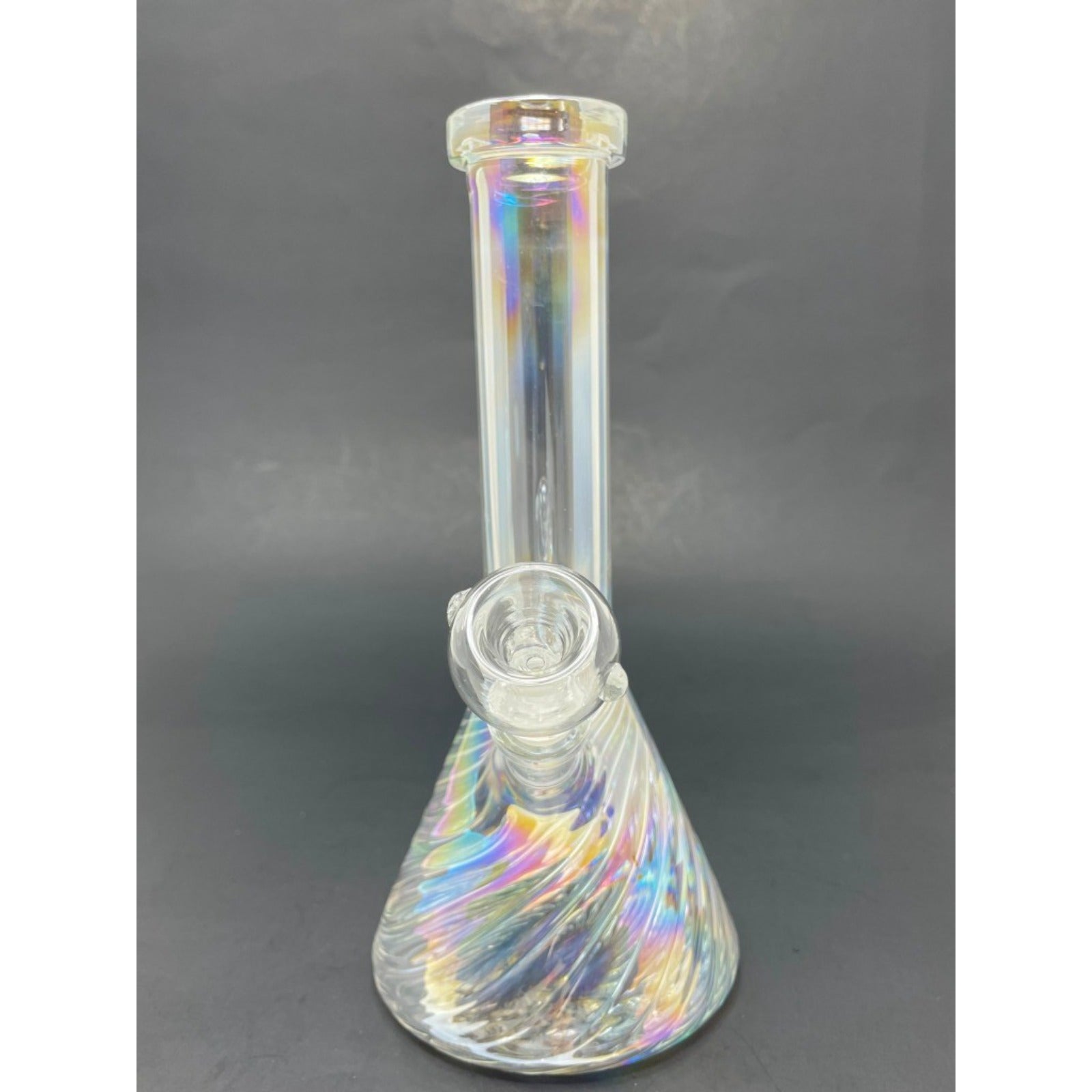 Hookah Water Pipe Glass 8" Iridescent Swirl Beaker Base Bong