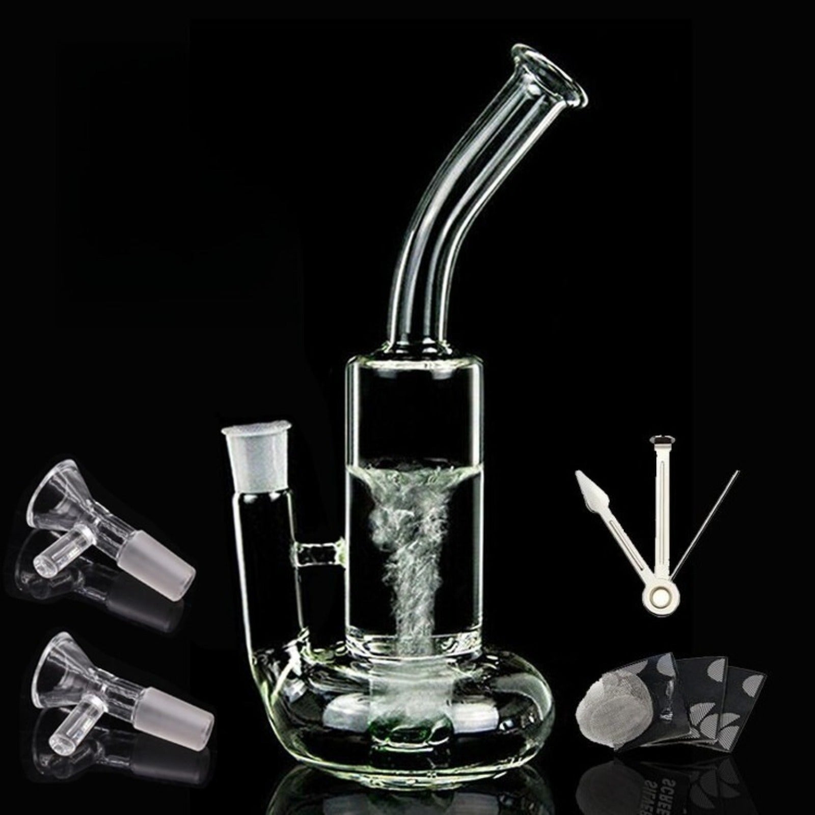 10.5" Heavy Glass Bong Smoking Hookah Percolate Rotation Water Pipes 18mm bowl