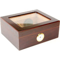 Humidor Small Cigar Humidor Wood Box, Capri with Glass top-Cedar Divider