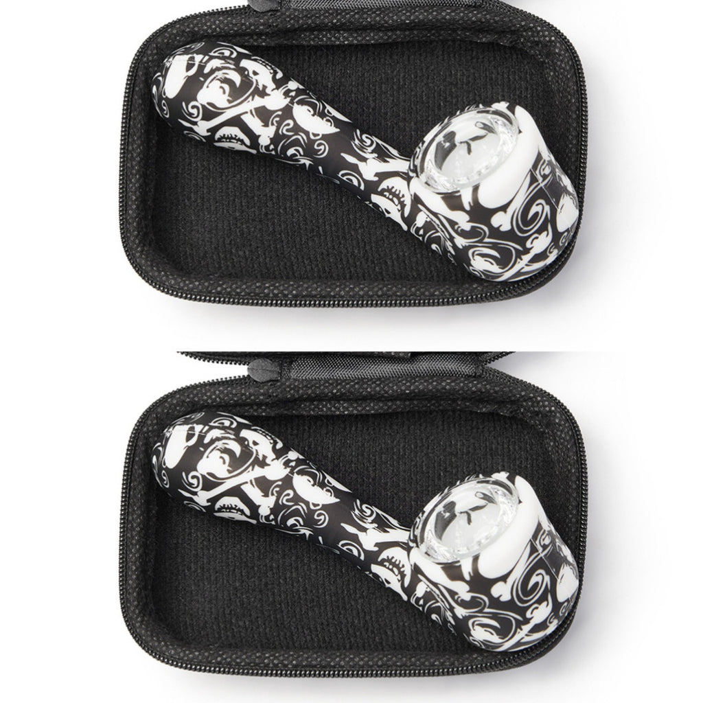 ( Pack of 2 ) 4.5Inch Tobacco Smoking Silicone Pipe 9-Hole Glass Bowl Hand Pipe