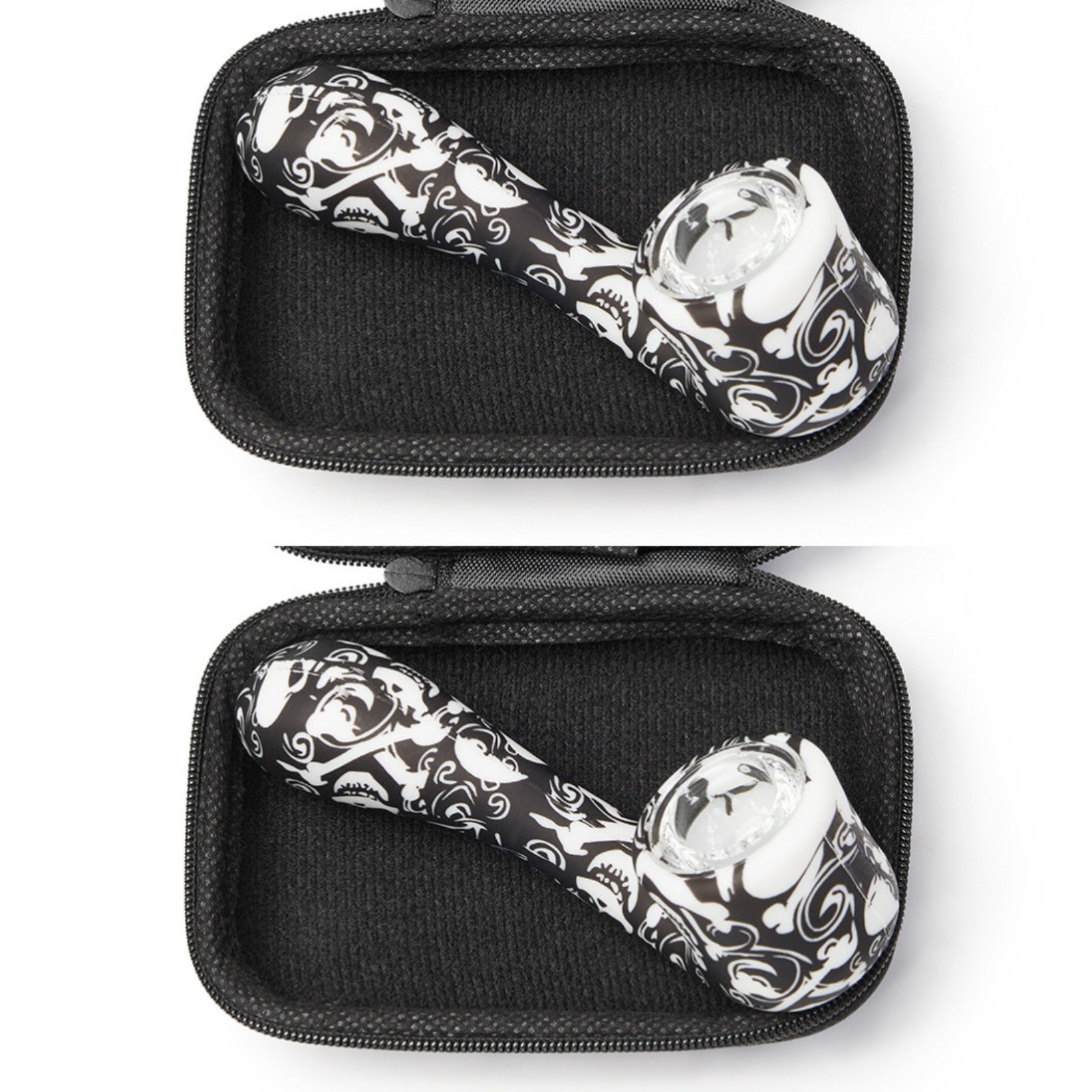 ( Pack of 2 ) 4.5Inch Tobacco Smoking Silicone Pipe 9-Hole Glass Bowl Hand Pipe