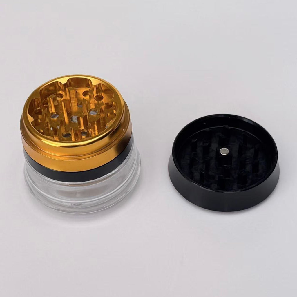 2.5 inch Glass Magnetic Lid Herb Grinder Spice Crusher