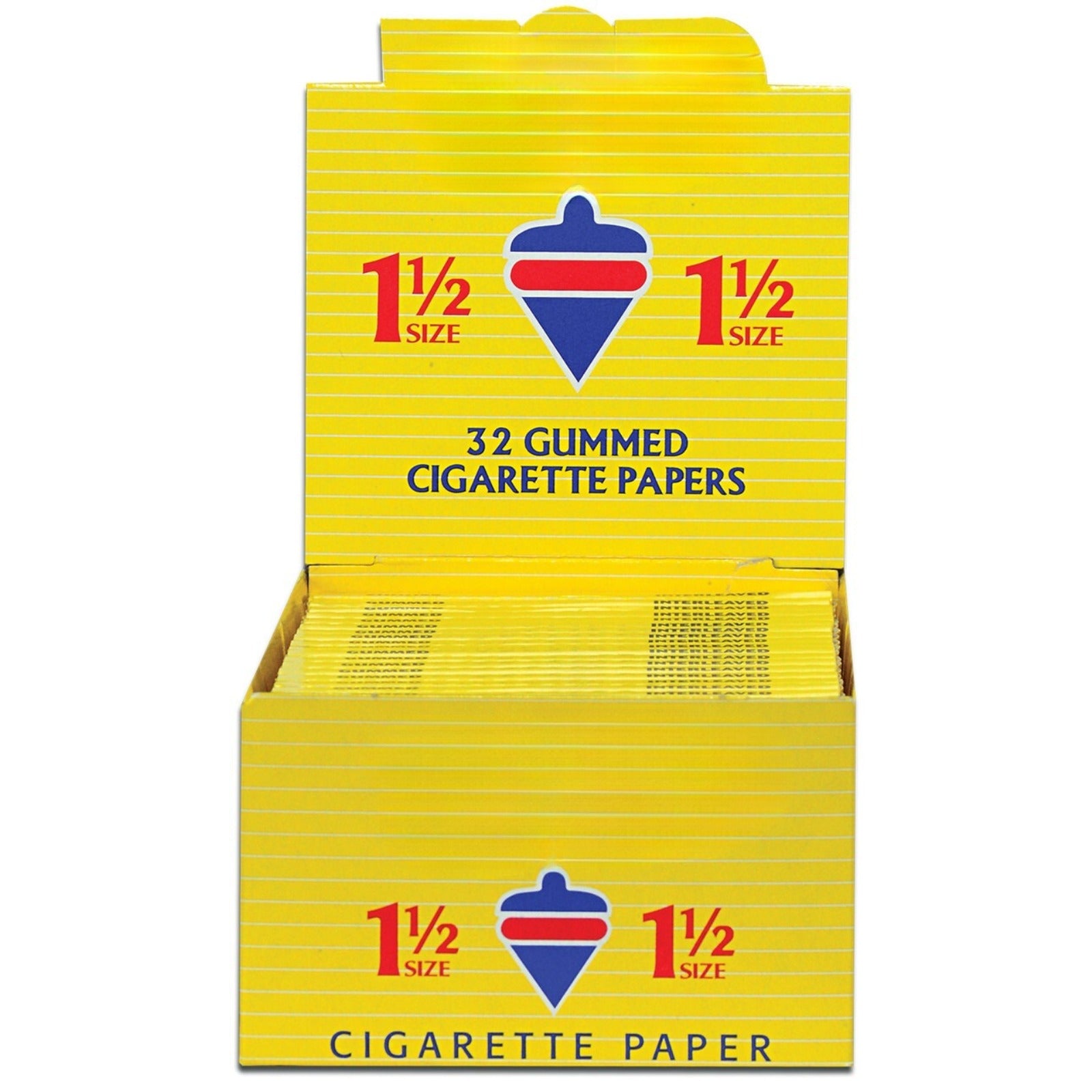 Rolling Paper 1 1/2 Cigarette Paper Fine Gummed 1.5 Size Box of 24 Booklets