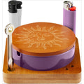 Cute Ashtray with Lighter Holder Ceramic Ashtray with Lid Windproof Odorless Sun