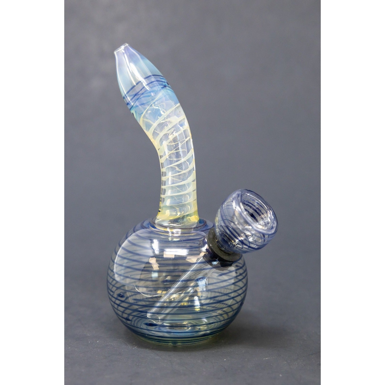 Hookah Water Pipe Bong 5" Mini Blue Spiral Bong w/ Carb Hole