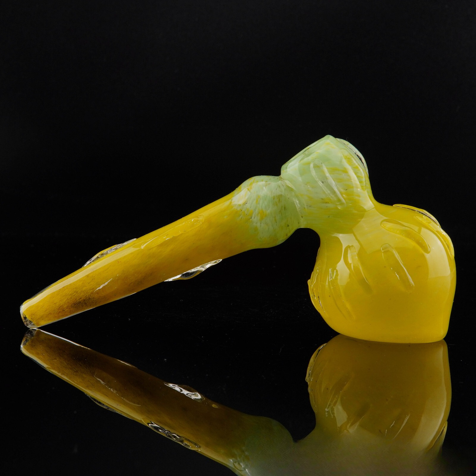 7½" Textured Hammer Bubbler Tobacco Smoking Pipe Collectible Glass Pipes.
