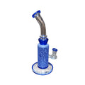 10" Handcrafted Glass Water Pipe with 14mm Bowl – Frosted Blue Finish