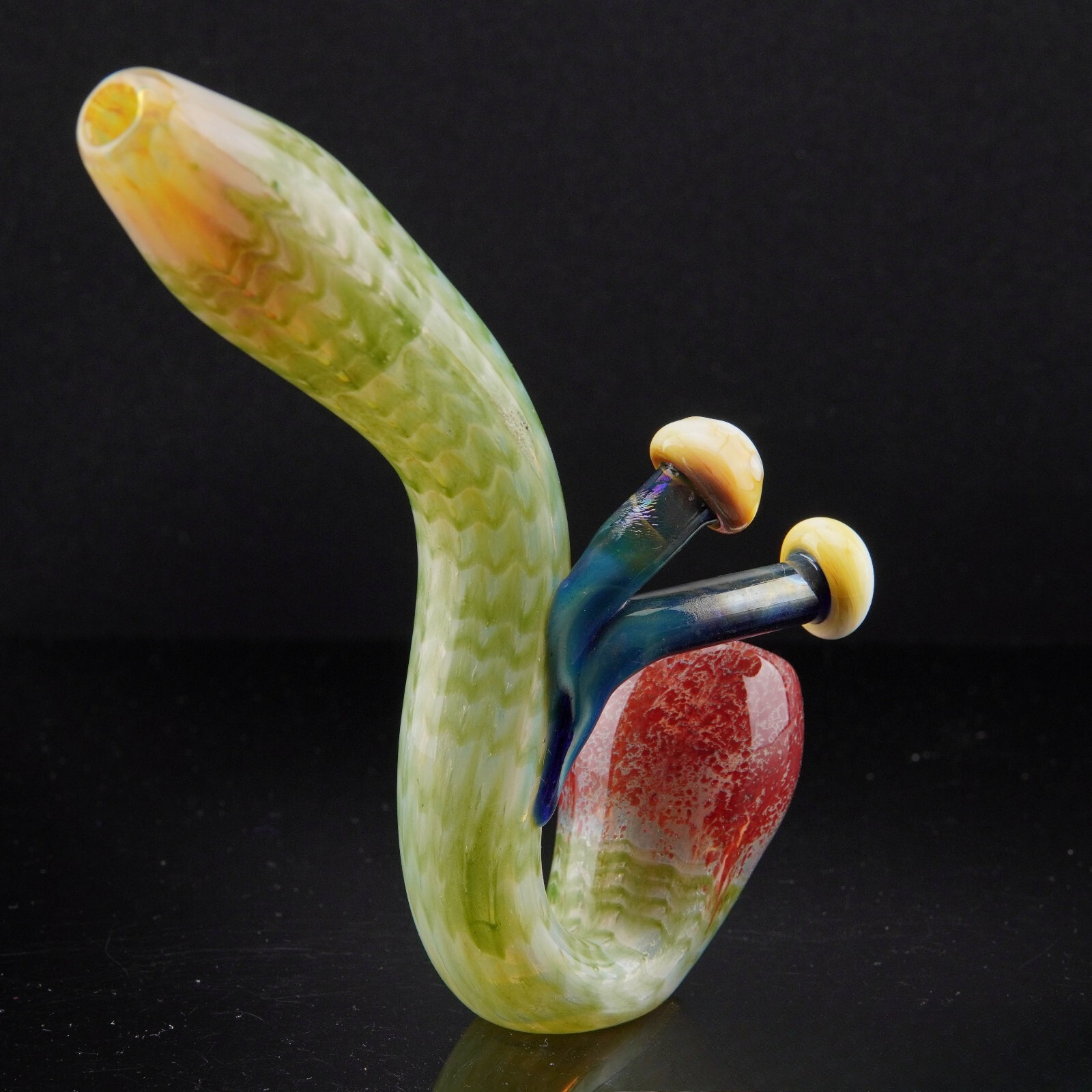 6" Mushroom Sherlock Tobacco Smoking Pipe Thick Collectible Glass Pipes.