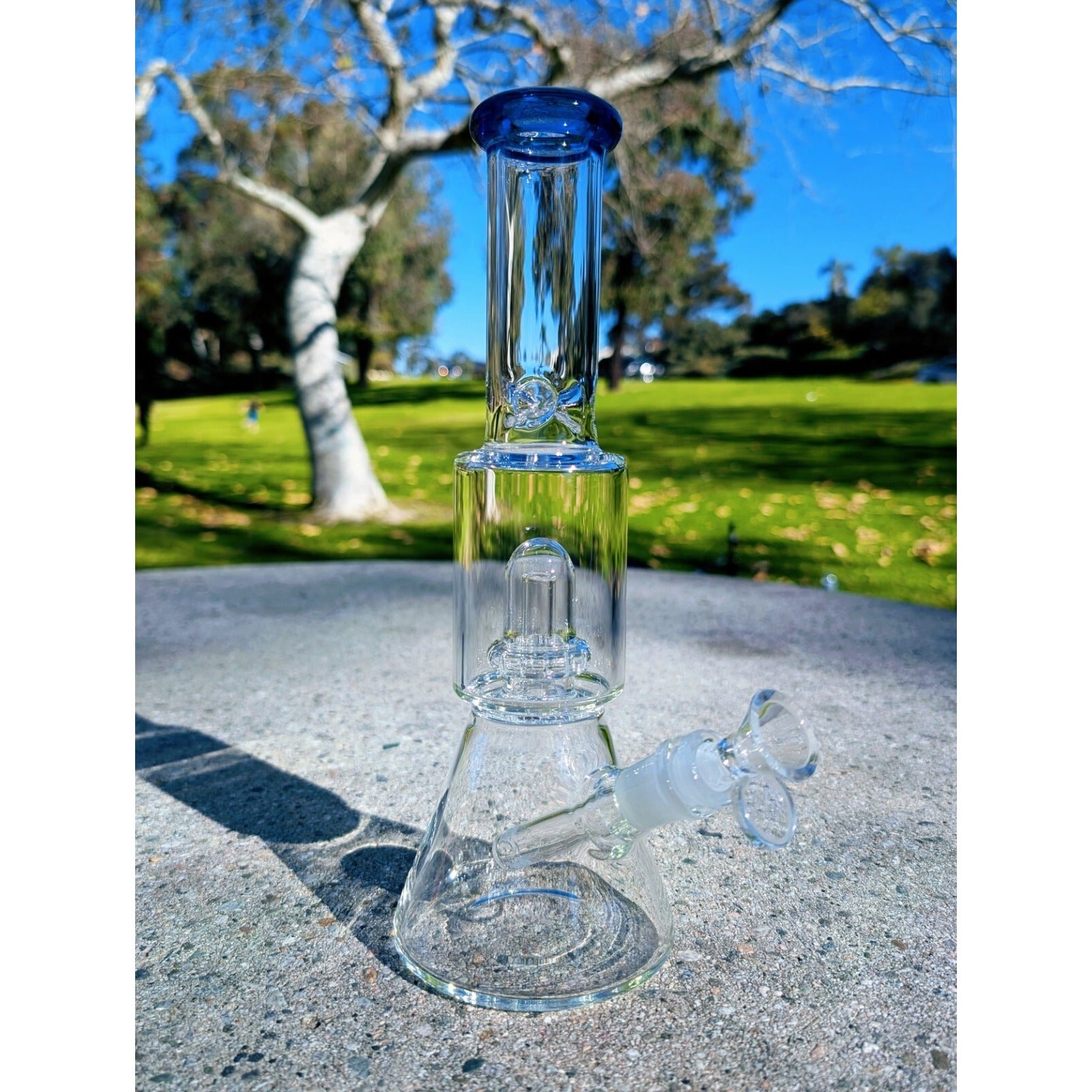 11" Blue Matrix Perc Premium Quality Glass Tobacco Smoking Water Pipe Hookah
