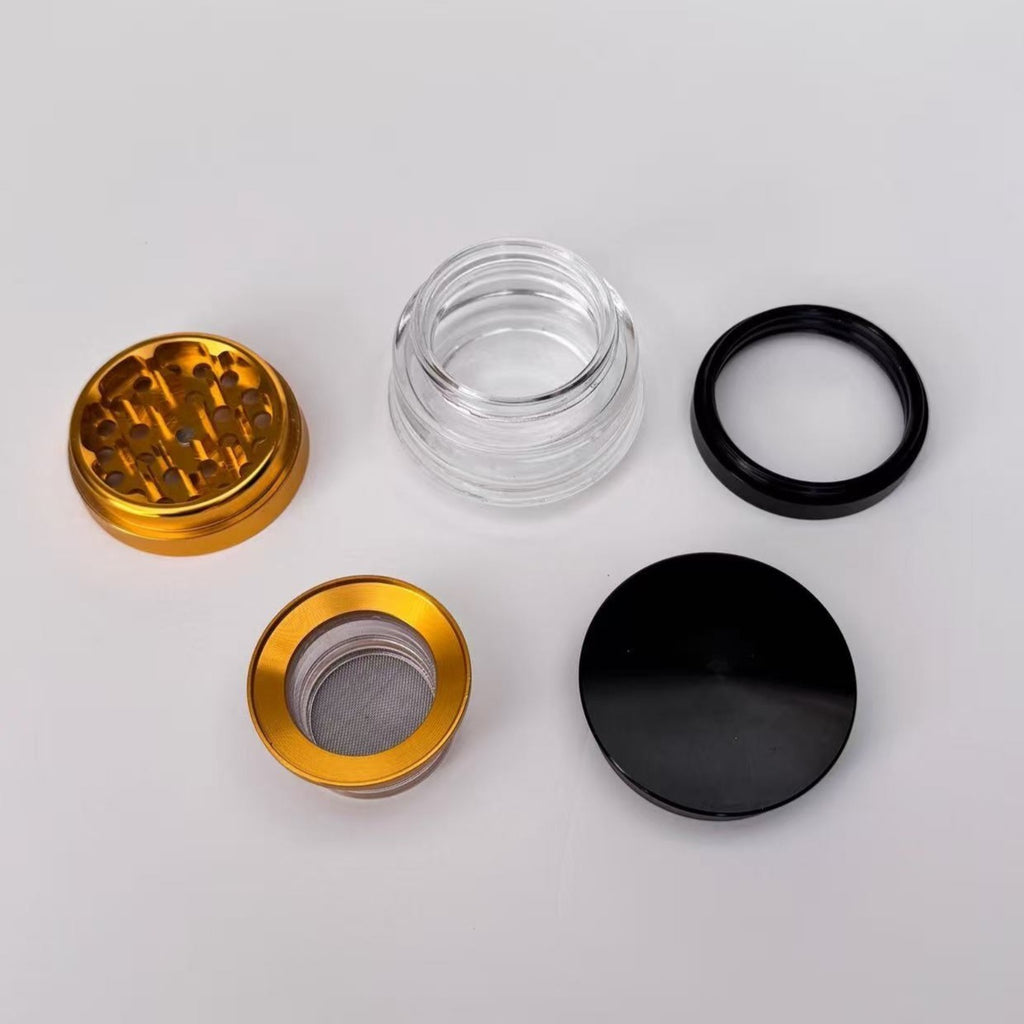 2.5 inch Glass Magnetic Lid Herb Grinder Spice Crusher