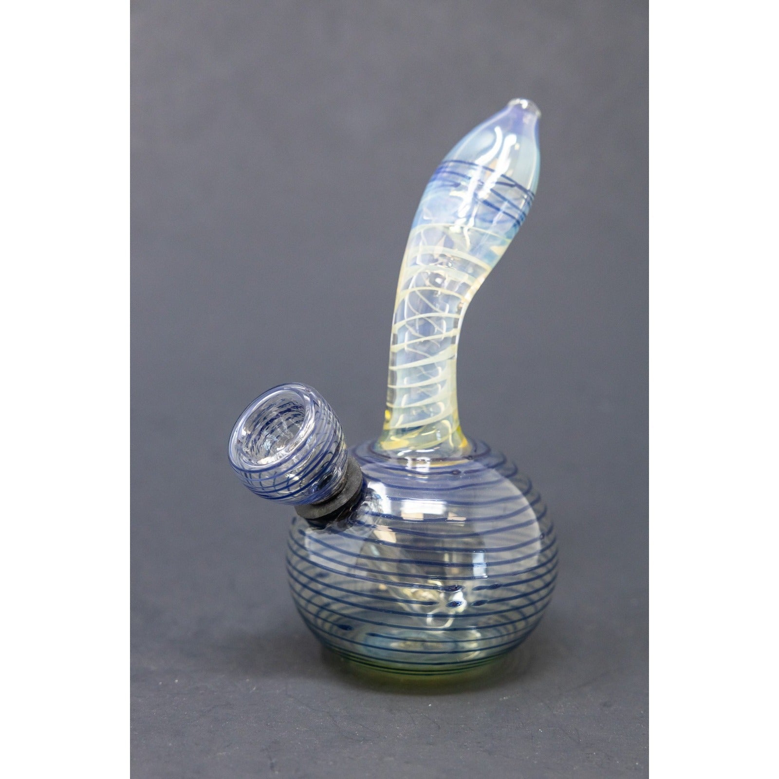 Hookah Water Pipe Bong 5" Mini Blue Spiral Bong w/ Carb Hole