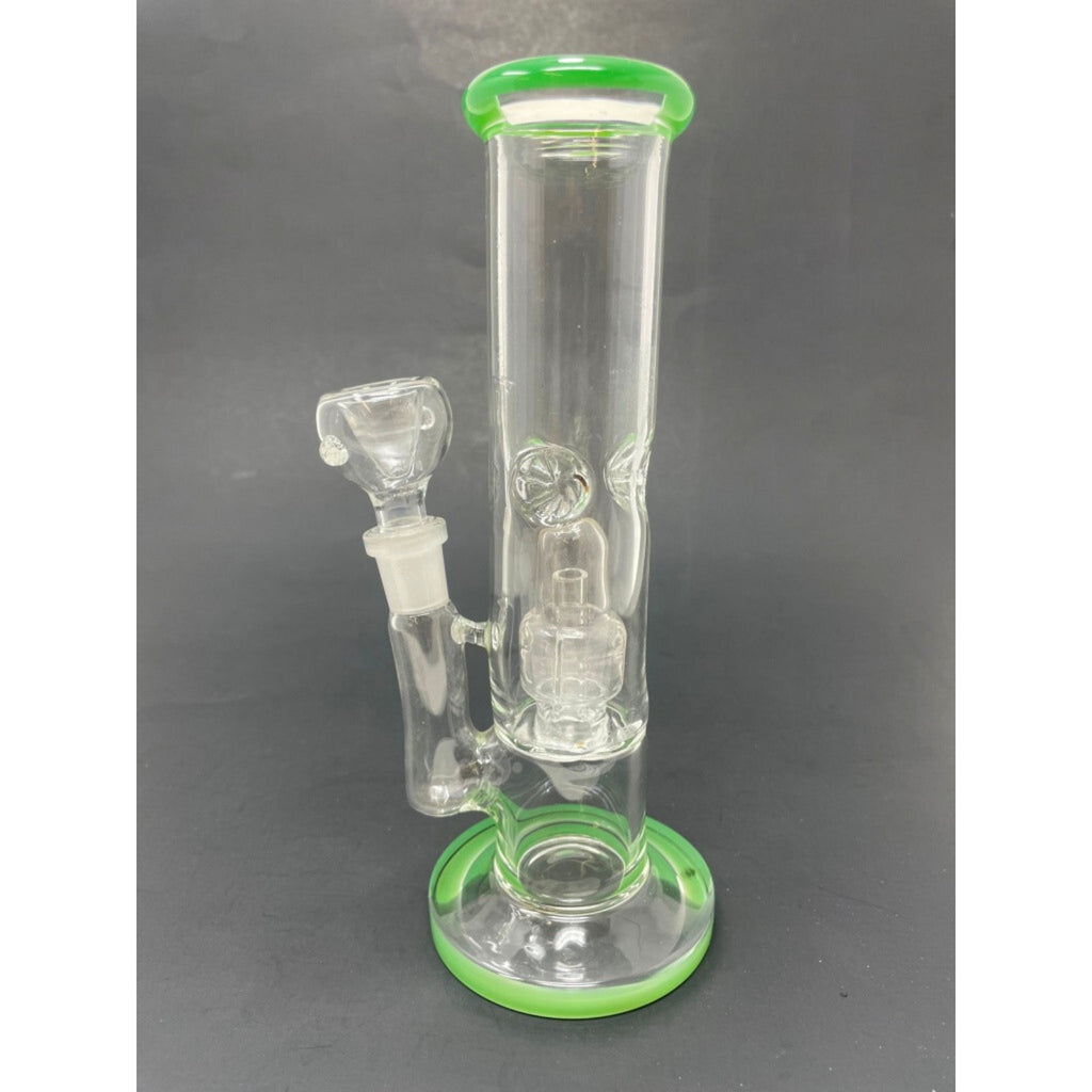 Hookah Water Pipe Glass 8" Tobacco Green Classic Shooter Bong w/ Percolator