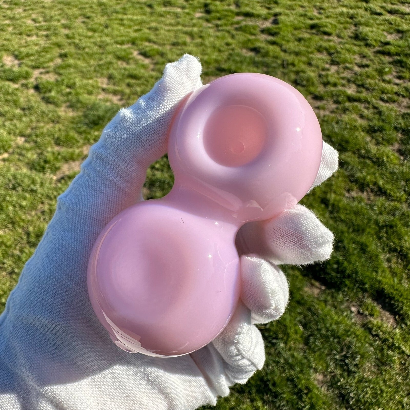 Pink Breast Glass Pipe Smoking Hand Spoon Pipe Tobacco Glass Smoke Bowl Gift