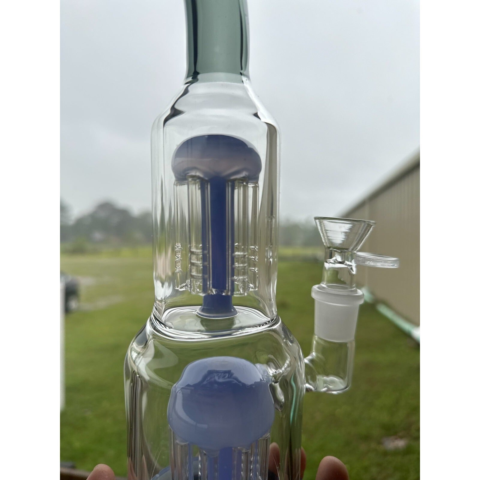 13" Heavy duty Glass Bongs Smoking Glass Water Pipe with 18mm Round handle