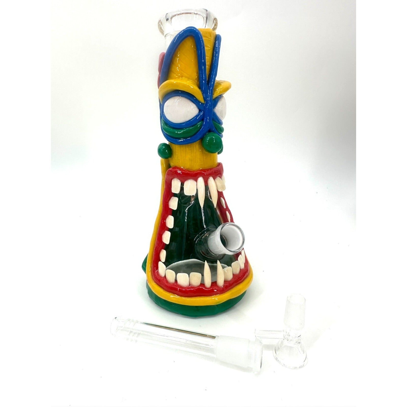 10in 3D Glass Bongs Smoking Glass Water Pipe with 14mm catcher High Quality