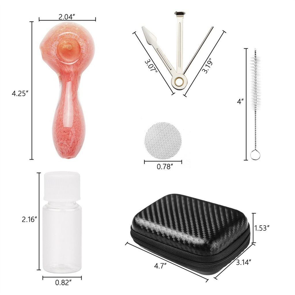 ( Pack of 2 ) 4" Tobacco Smoking Glass Pipe Collectible Handmade Pipes with Box