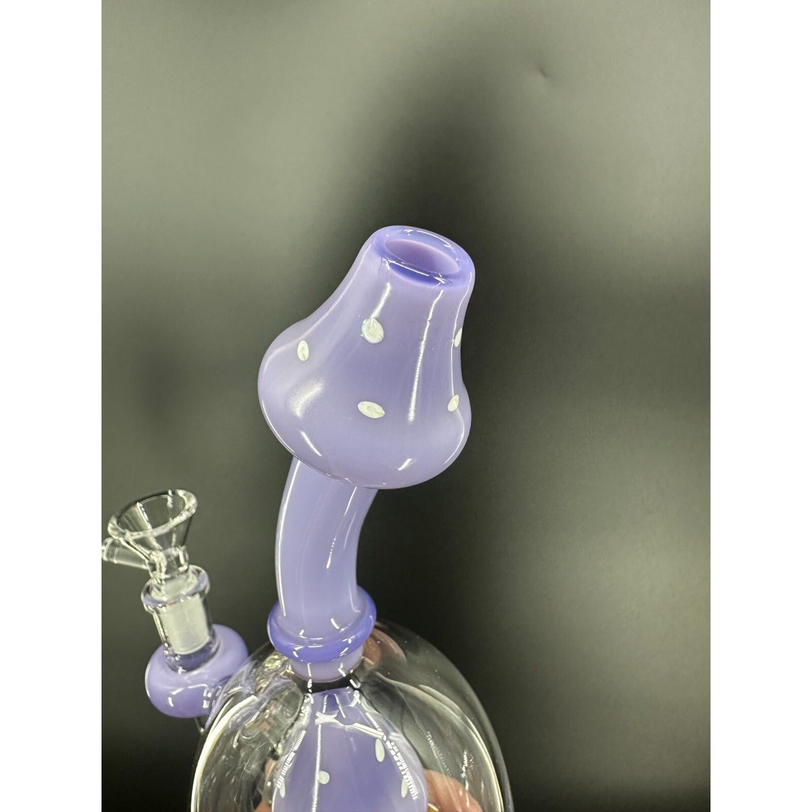 9" Purple Mushroom Recycler Glass Bong 14mm Bowl Water Pipes Hookah