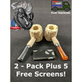2-Piece Classic Corn Cob Pipe Set with 5 Complimentary Screens