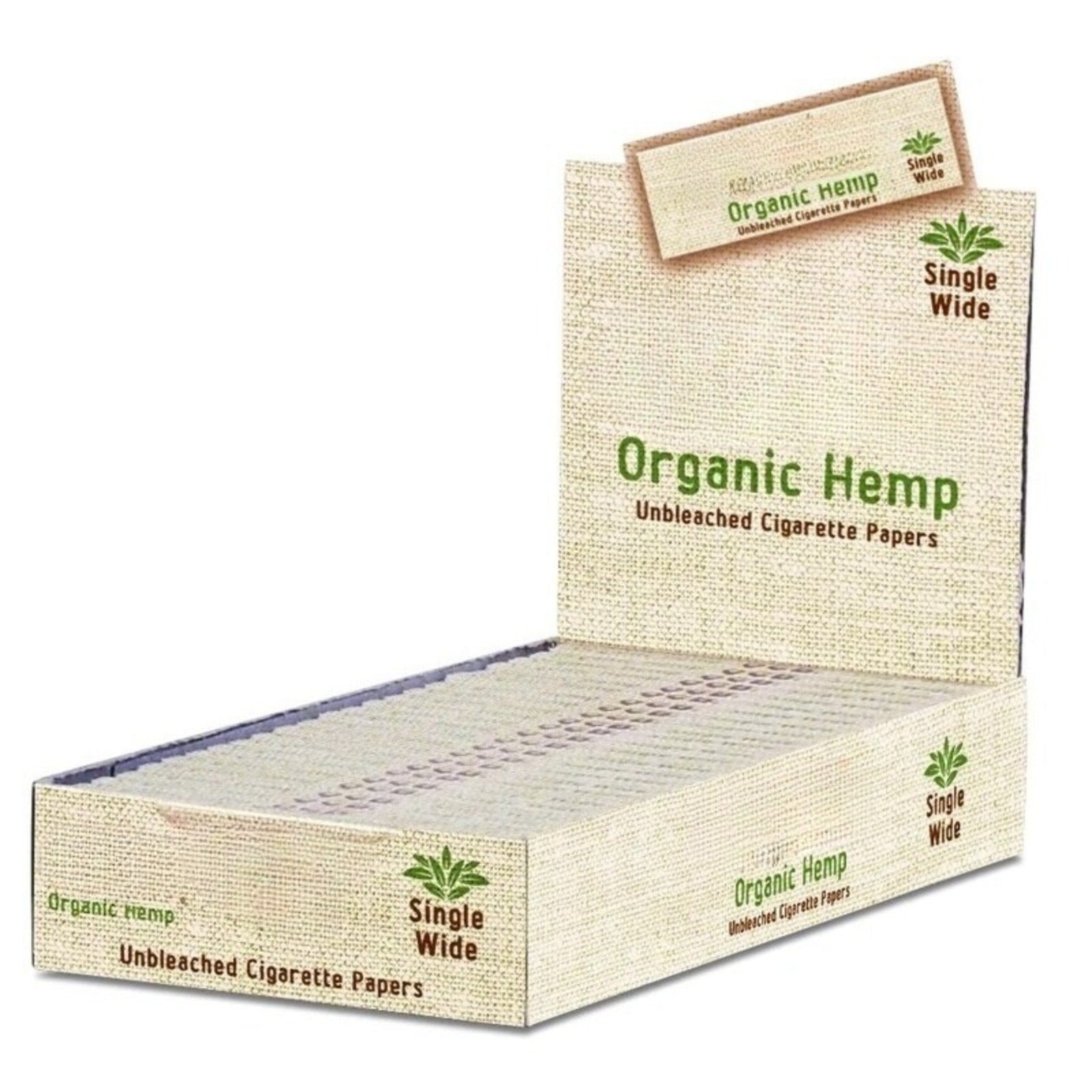 Organic Hemp Rolling Papers Single Wide Unbleached (Full Box of 24 Booklets)