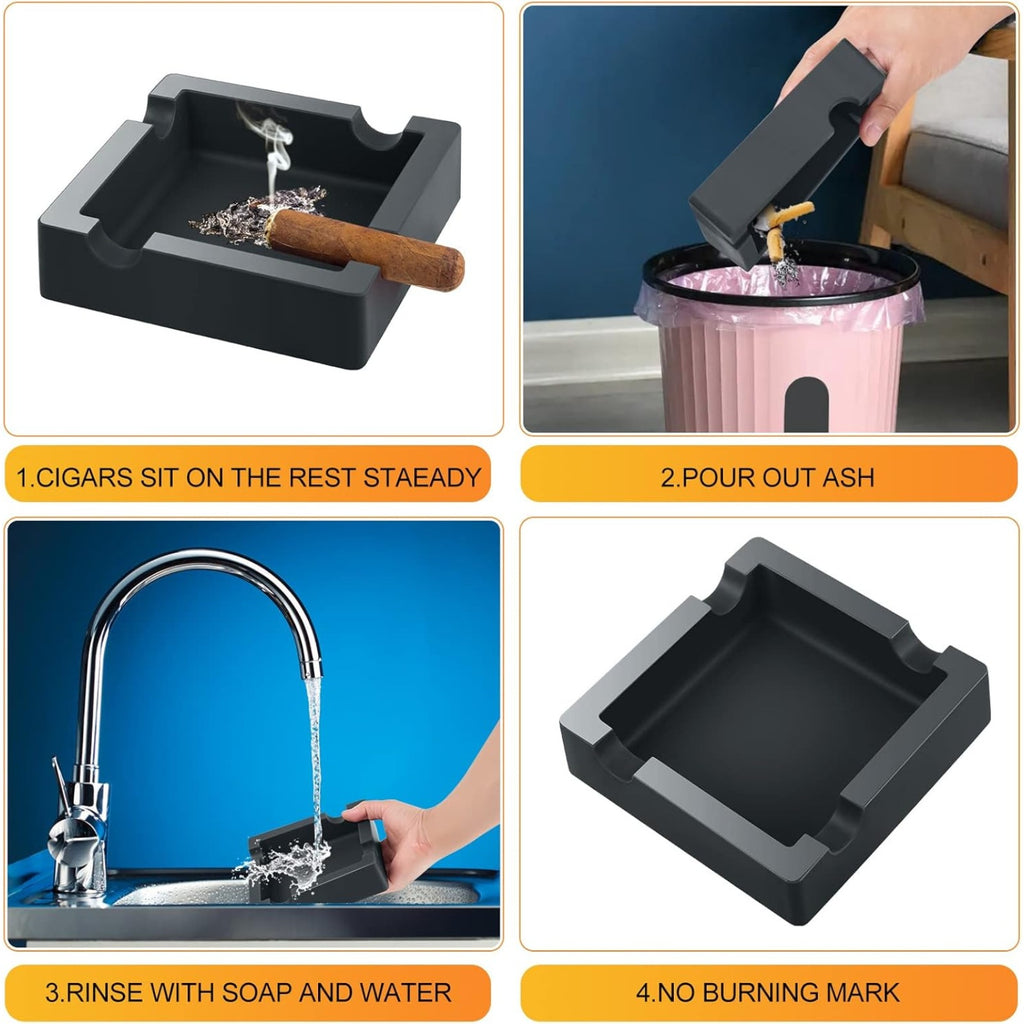 Cigar Ashtray,Silicone Outdoor Ashtray for outside Patio Indoor,Large Cigar Rest