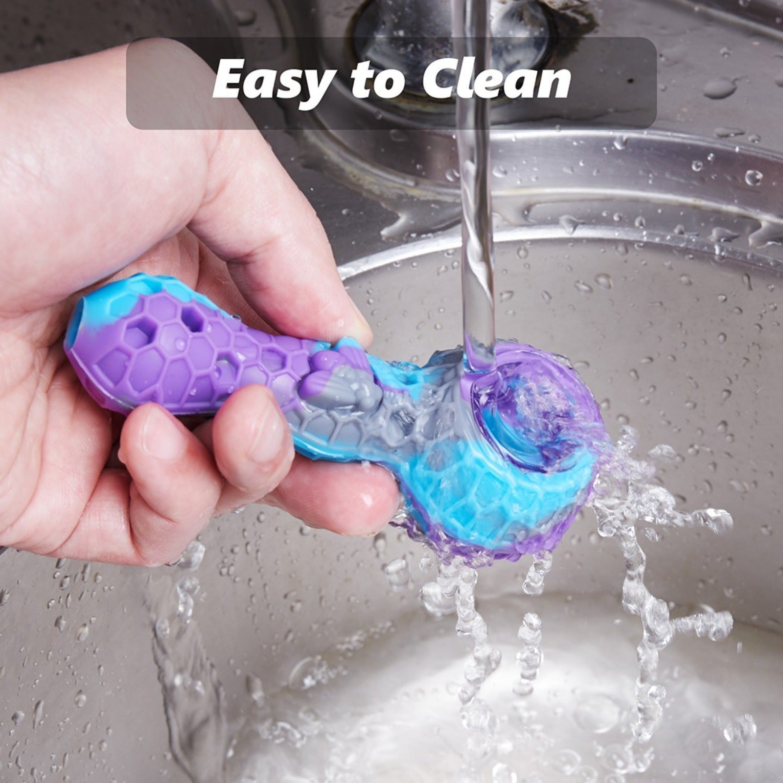 ( Pack of 2 ) 4.3 In Tobacco Smoking Silicone Pipe 9-Hole Glass Bowl Hand Pipe