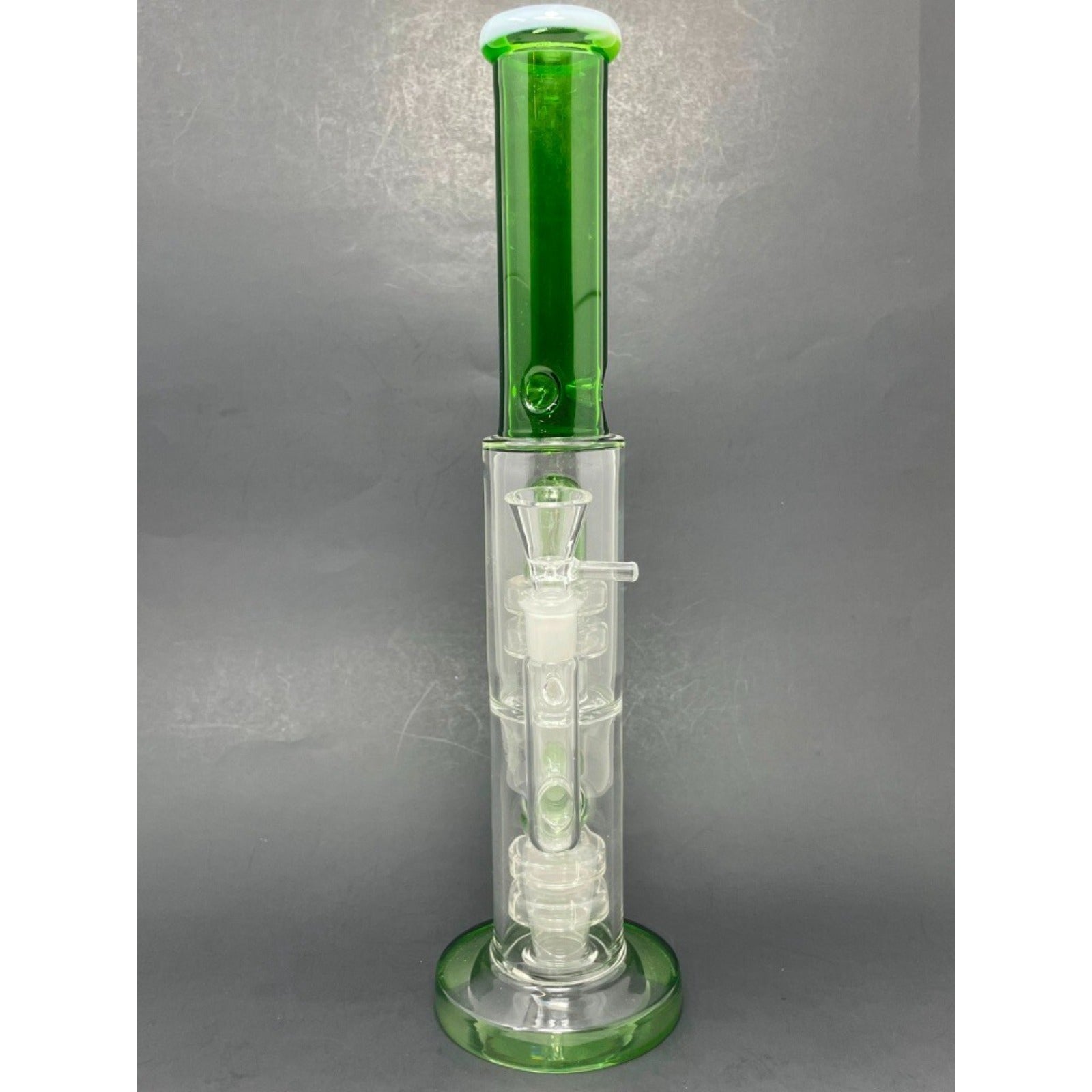 14" Hookah Water Pipe Stoned Genie Green Double Percolator Bong w/ Ice Catcher