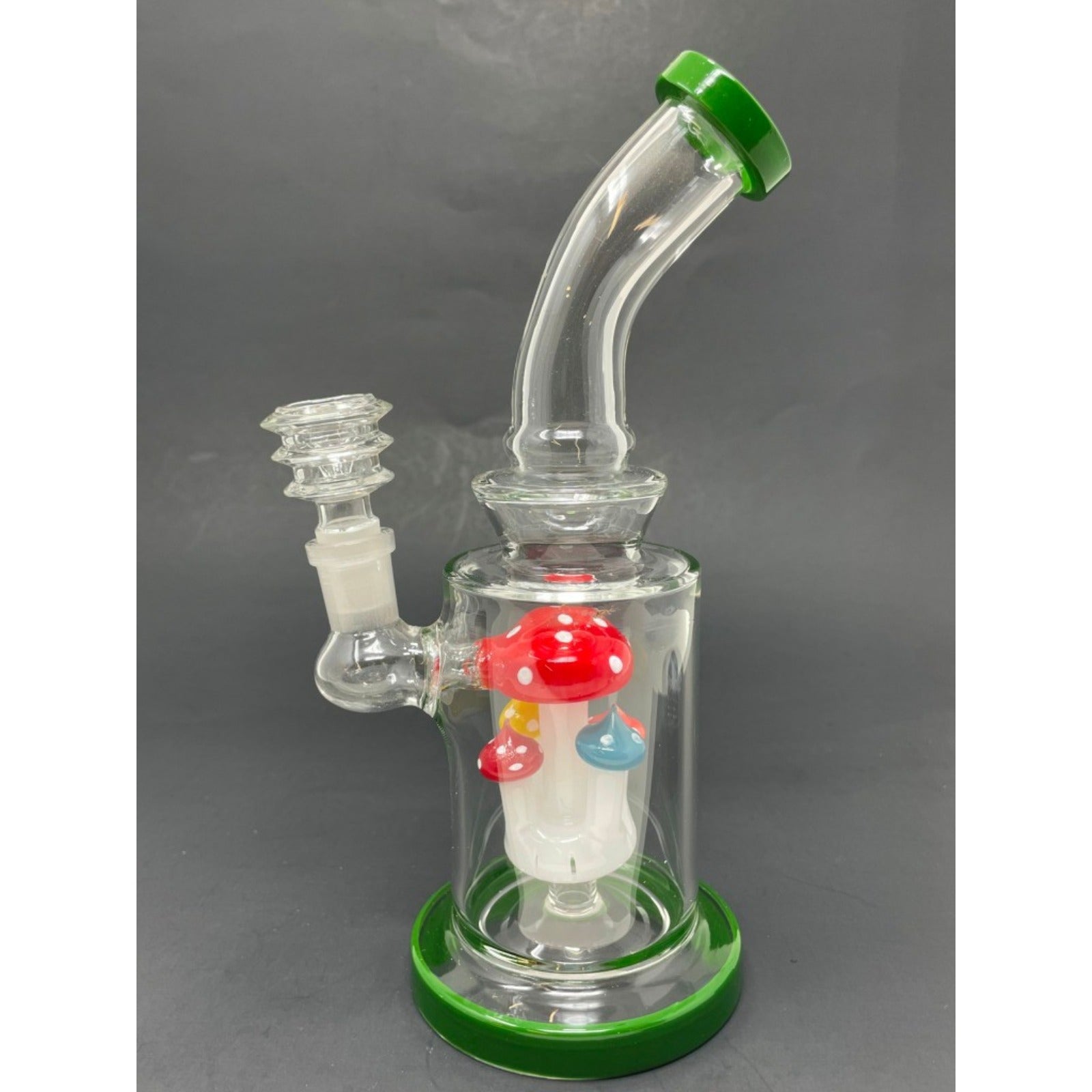 Hookah Water Pipe Glass 8.5" Green Mushroom Percolator Beaker Tobacco Bong