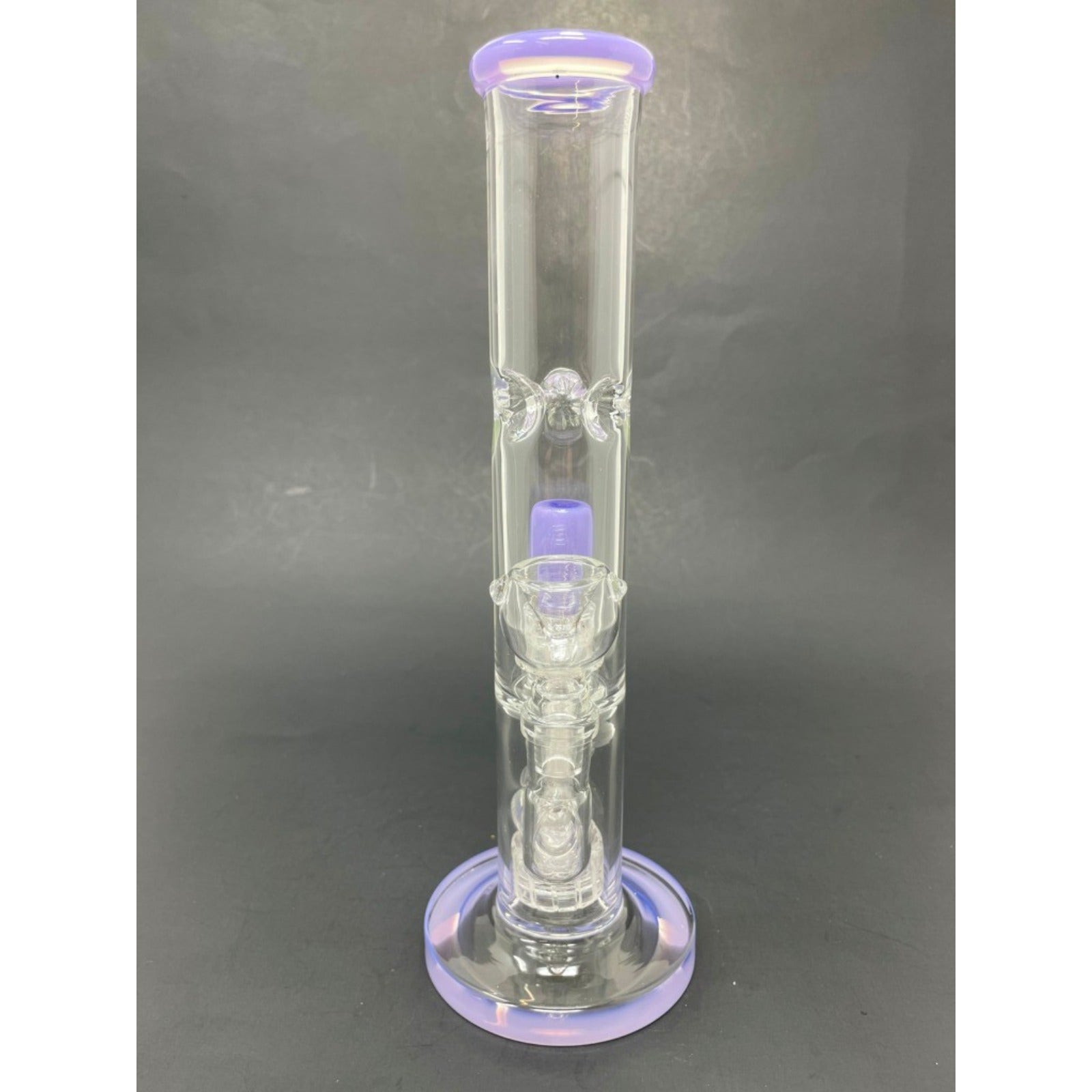 Hookah Water Pipe Glass 10" Purple Double Percolator Tobacco Bong w/ ICE catcher