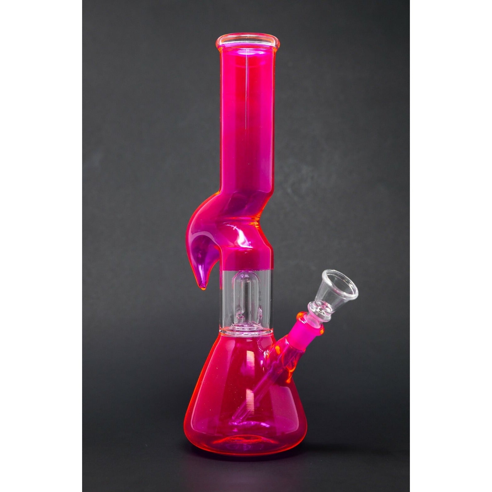 12" Neon Pink Zong Hookah Water Pipe Tobacco Bong w/ Percolator - Fast Shipping