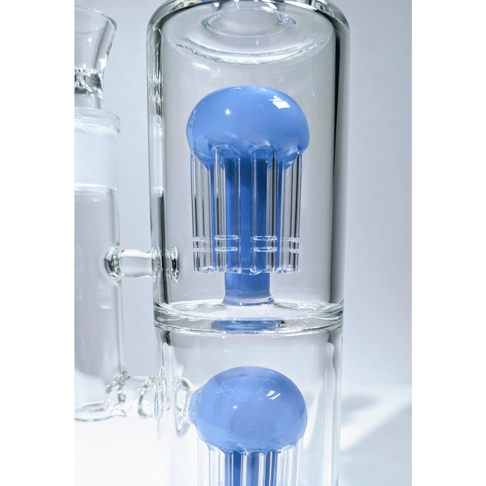 13" Blue Double Tree Perc 18mm Straight Tube Premium Quality Water Pipe Bong