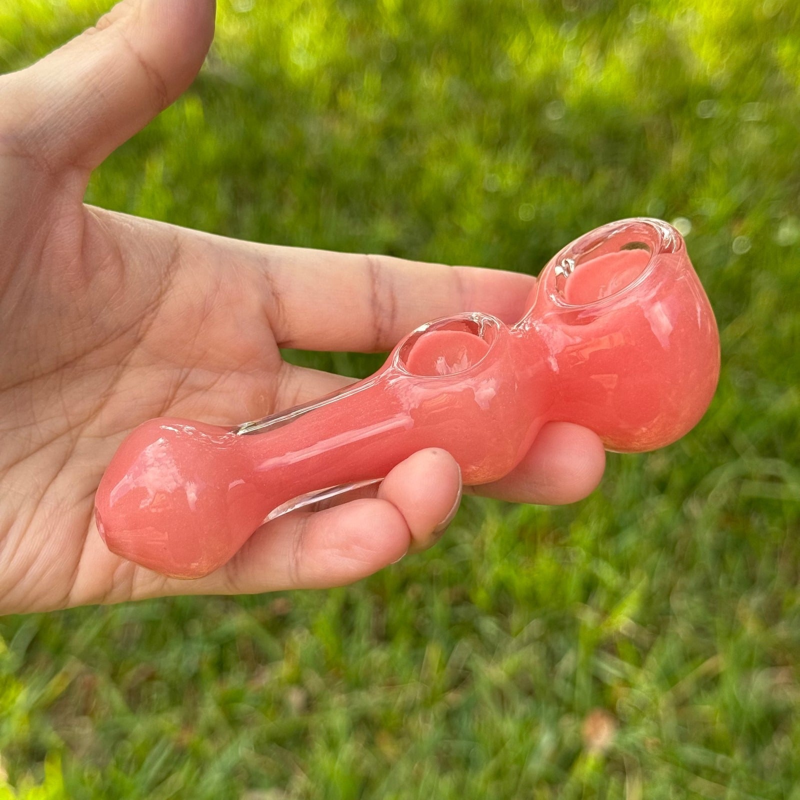 Double Bowl Glass Smoking Pipe Hand Pipe Spoon Pipe Tobacco Pipe Gift