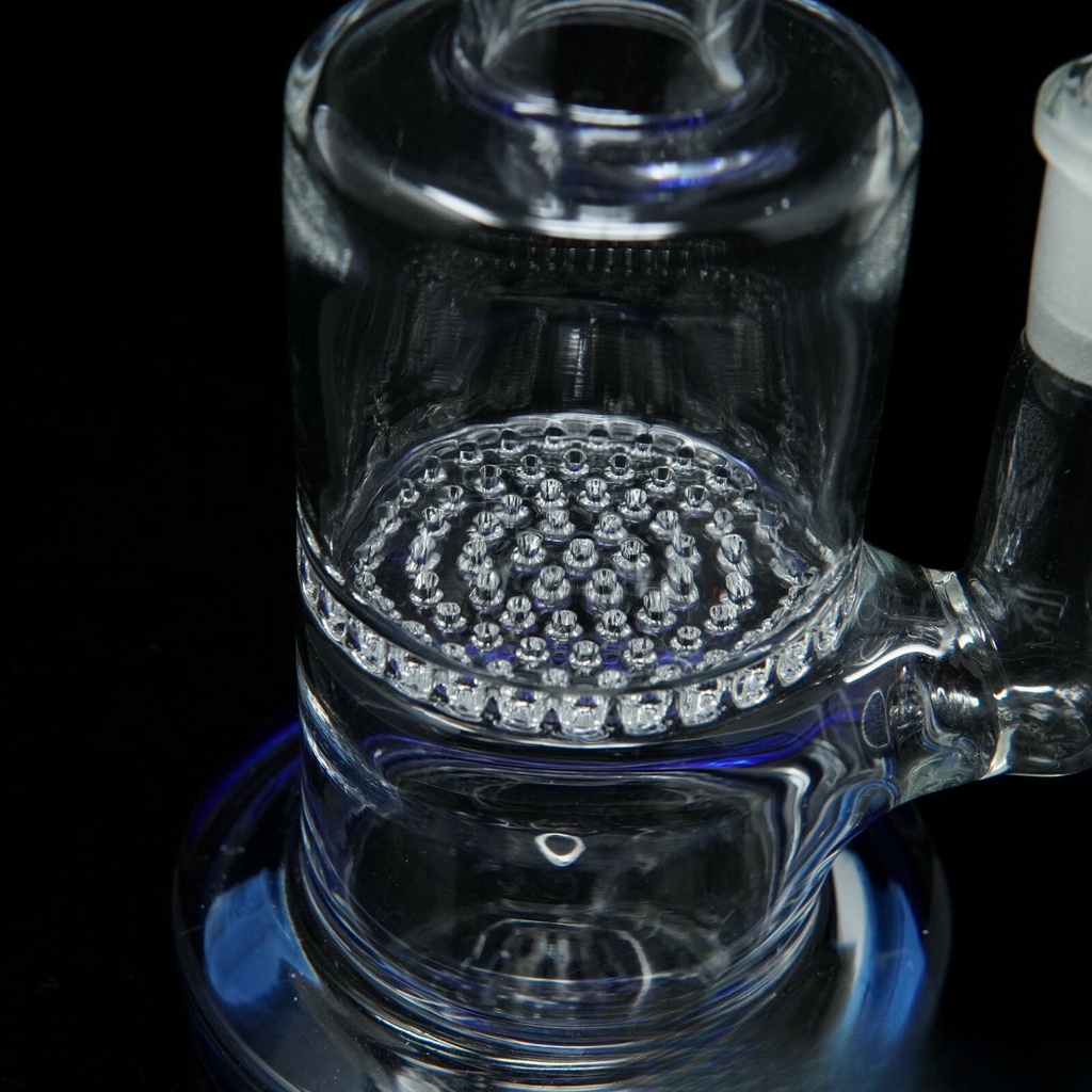 7” Blue Honeycomb Hookah Water Pipe Tobacco Smoking Pipe w/ Bowl