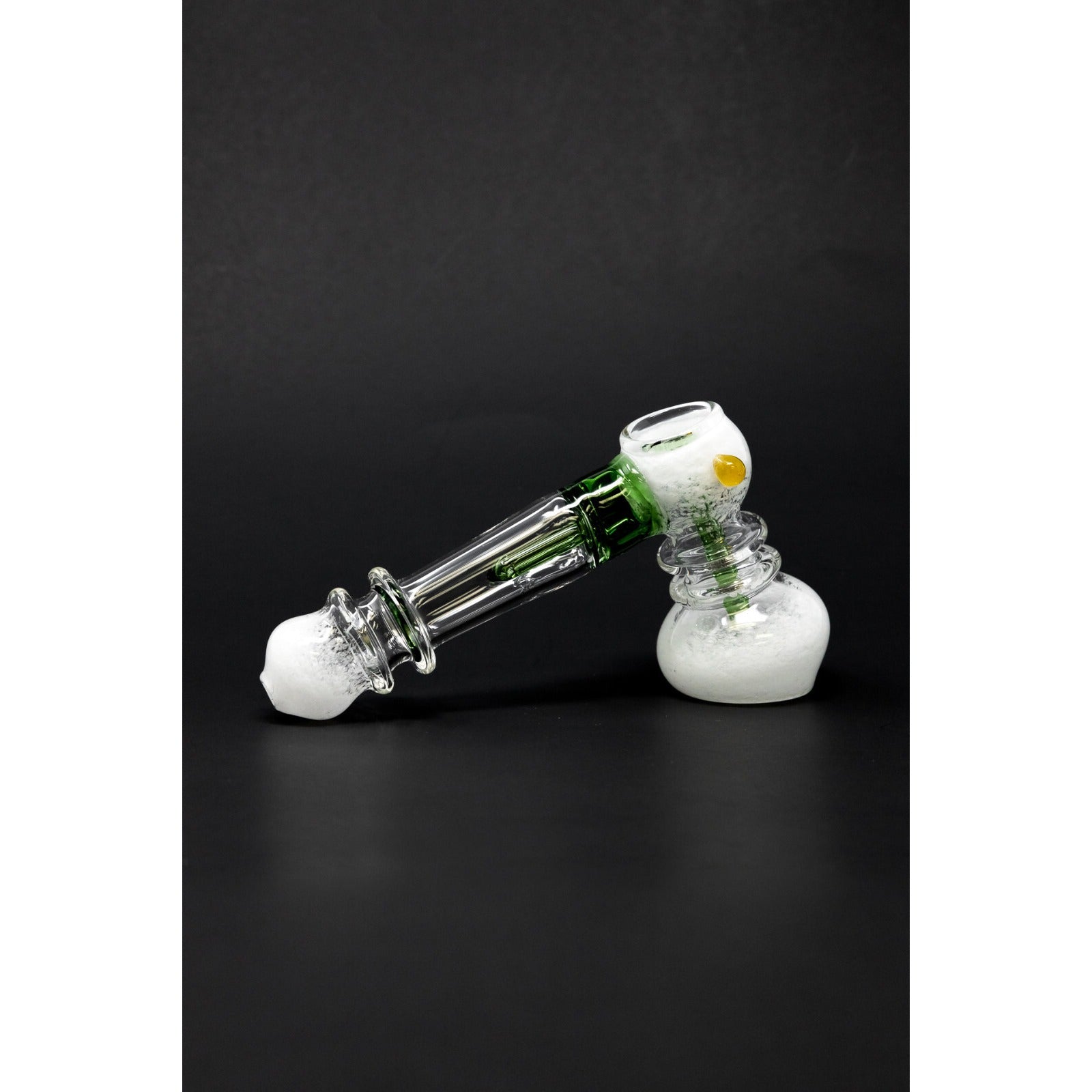 Hookah Water Pipe 7" Premium White/Green Hammer Bubbler Bong w/ Percolator
