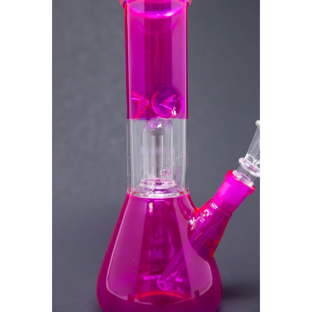 Hookah Water Pipe Glass 8" Pink Single Percolator Beaker Tobacco Bong