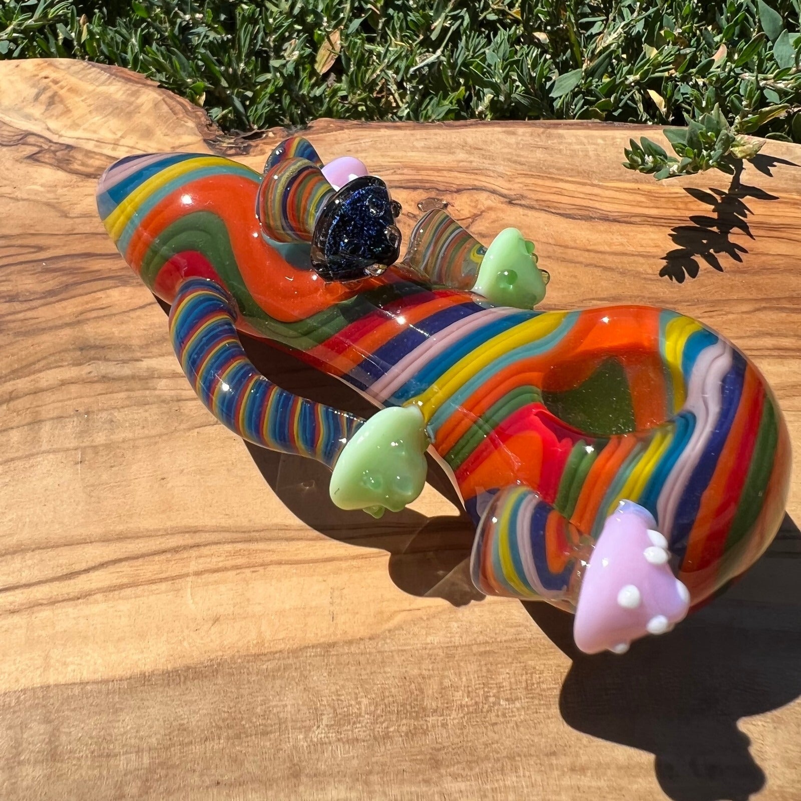 Colorful Mushroom Glass Smoking Pipe Hand Spoon Pipe Tobacco Smoke Bowl Gift