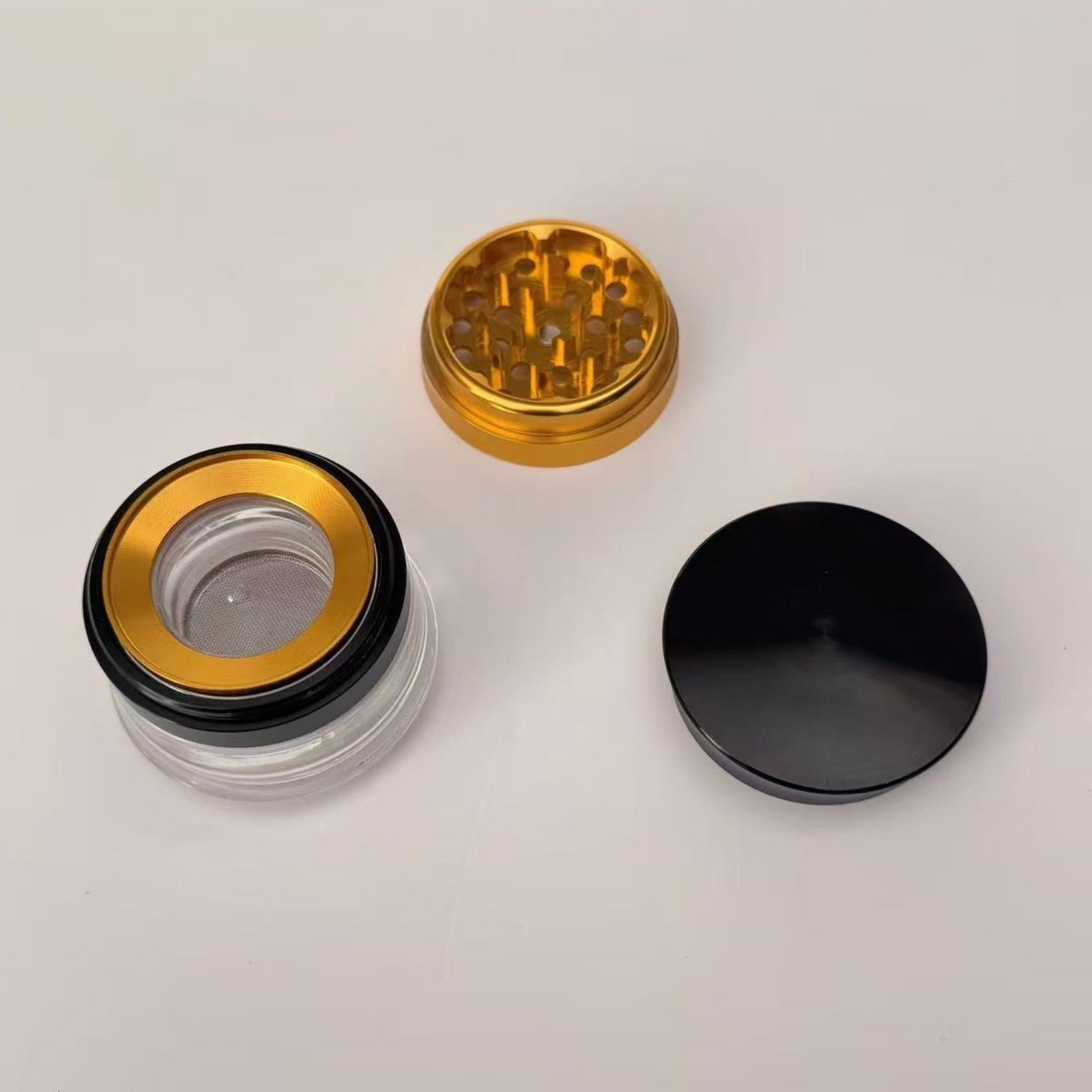 2.5 inch Glass Magnetic Lid Herb Grinder Spice Crusher