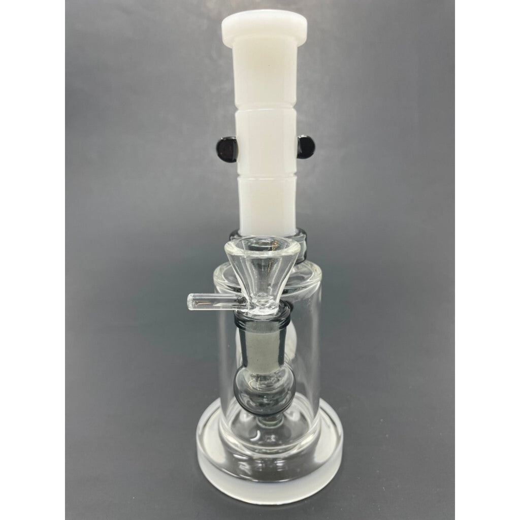 Hookah Water Pipe Glass 8" White Panda Percolator Glass Tobacco Bong
