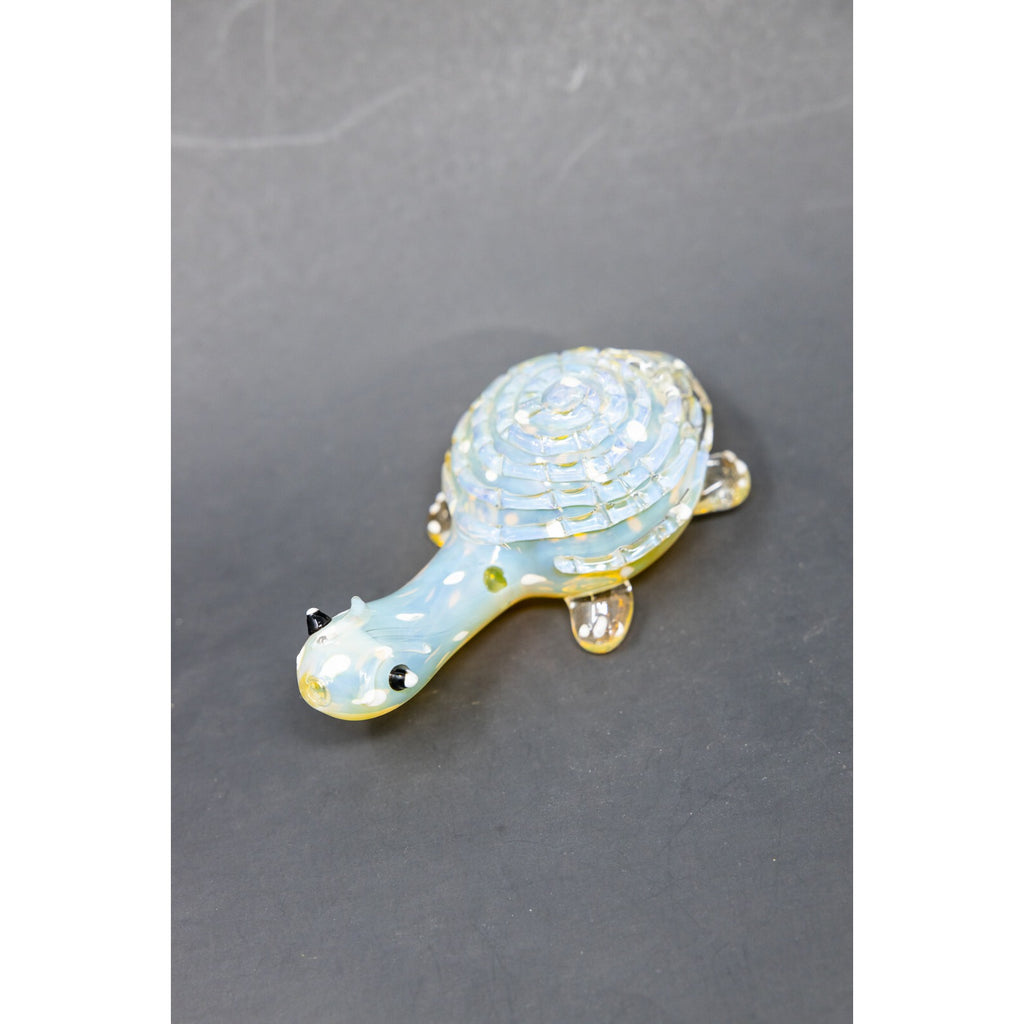 5.5" FUMED Yellow Turtle Collectible Thick Glass TOBACCO Smoking Hand Pipe