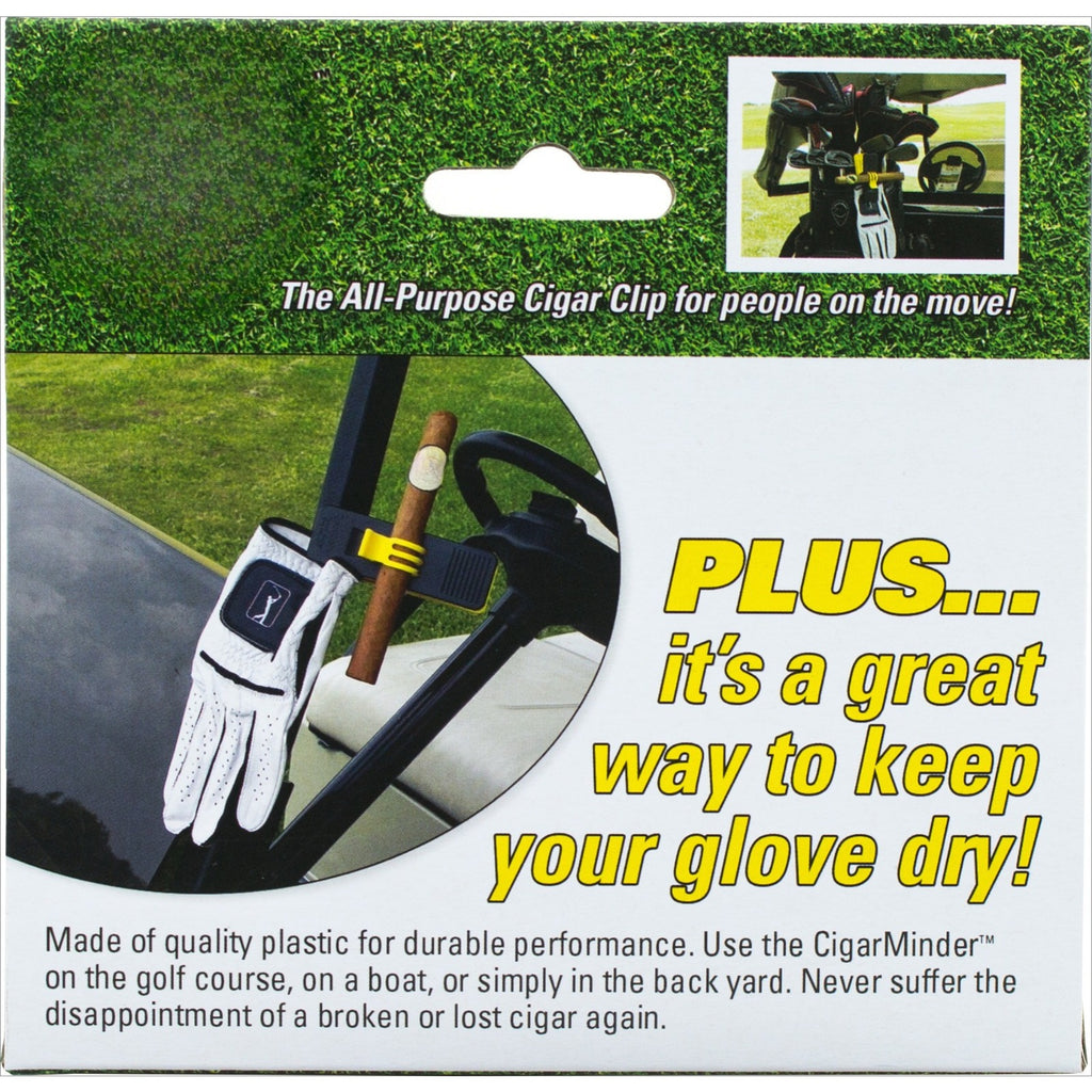 Cigar Minder Clip – Clamp Holder for Golf Carts or Boats - YELLOW