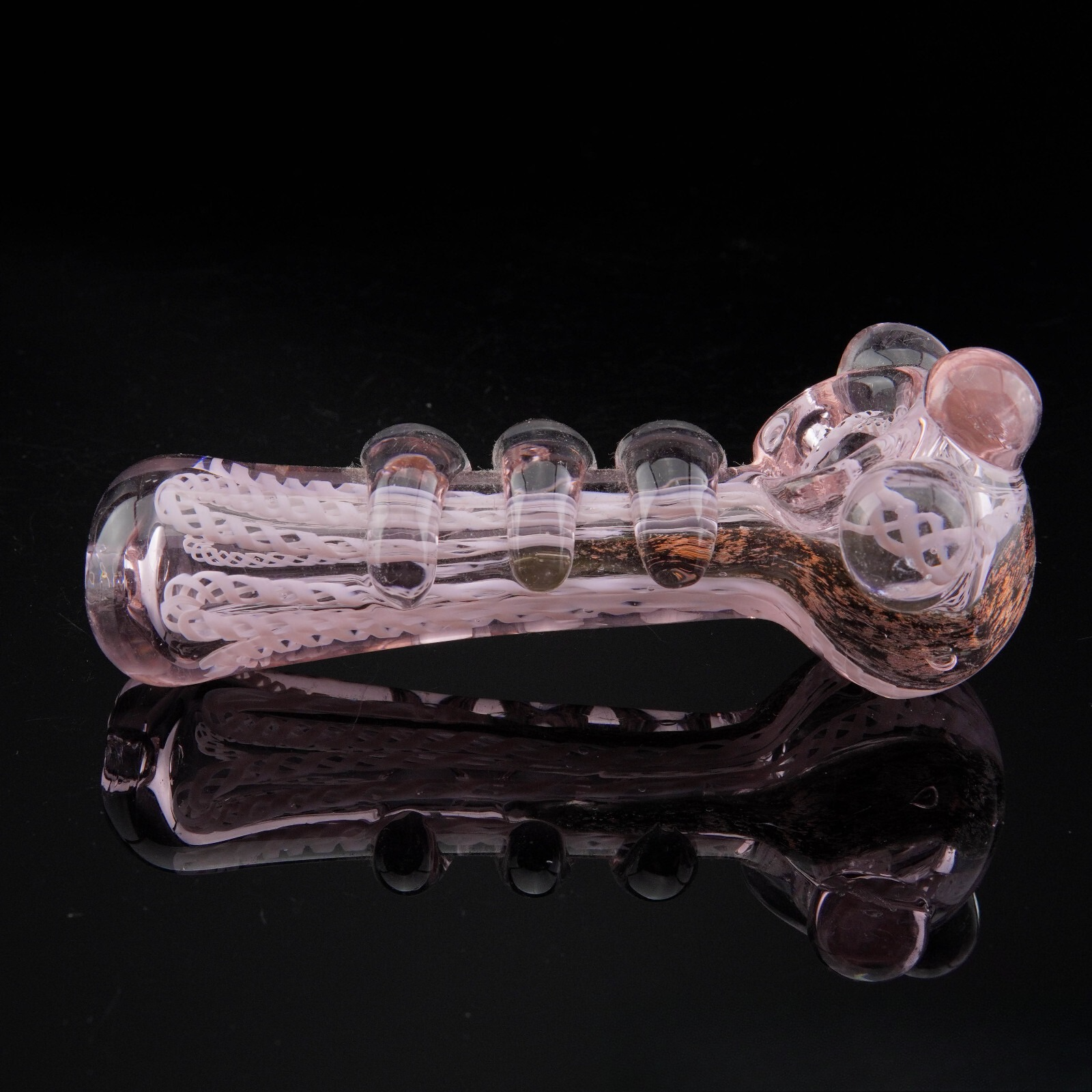 5" Fantasy Pink Glass Tobacco Smoking Pipe Thick Collectible Glass Pipes.