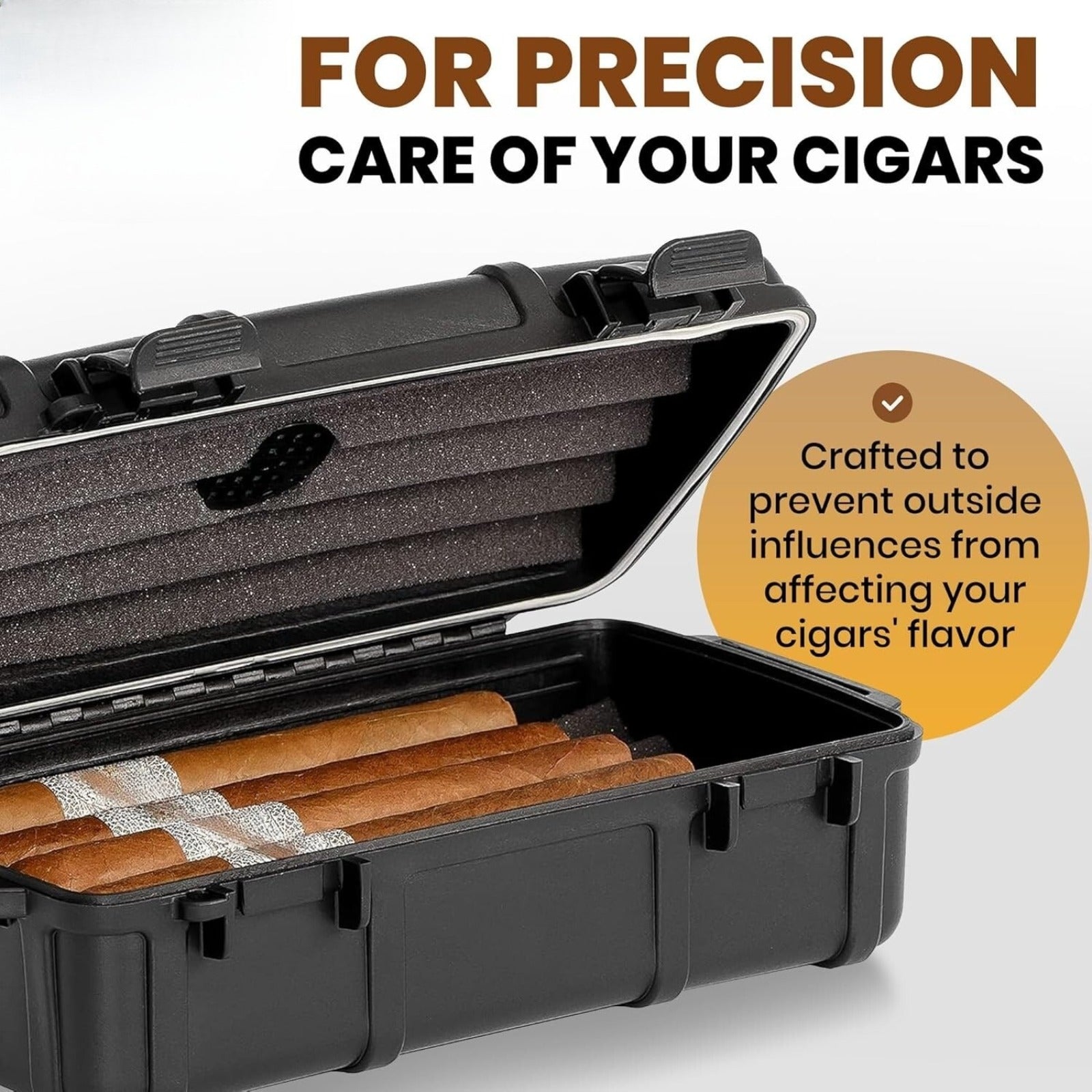 3240 Travel Cigar Humidor, Holds 10 Cigars, Waterproof, Crush Proof