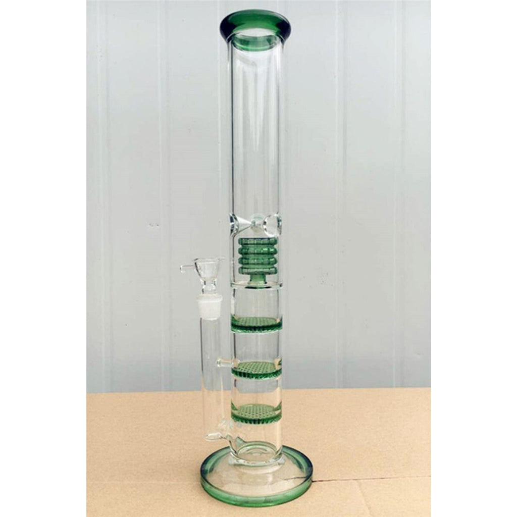 16.5" Glass Bong Hookahs Honeycomb Percolator Water Pipe Bowl for Smoking