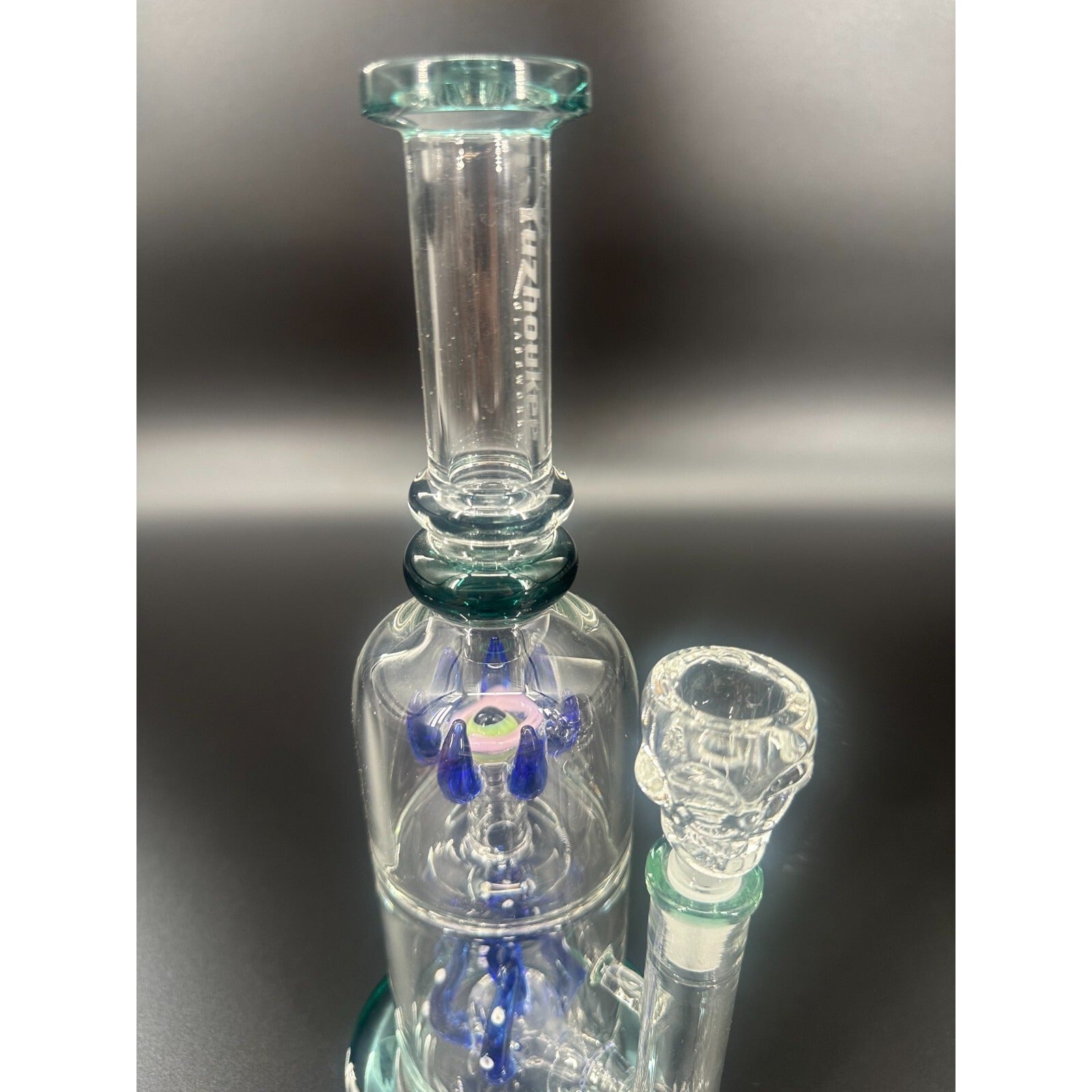 11" Blue Green Squid Recycler Glass Bong 14mm Bowl Water Pipes Hookah