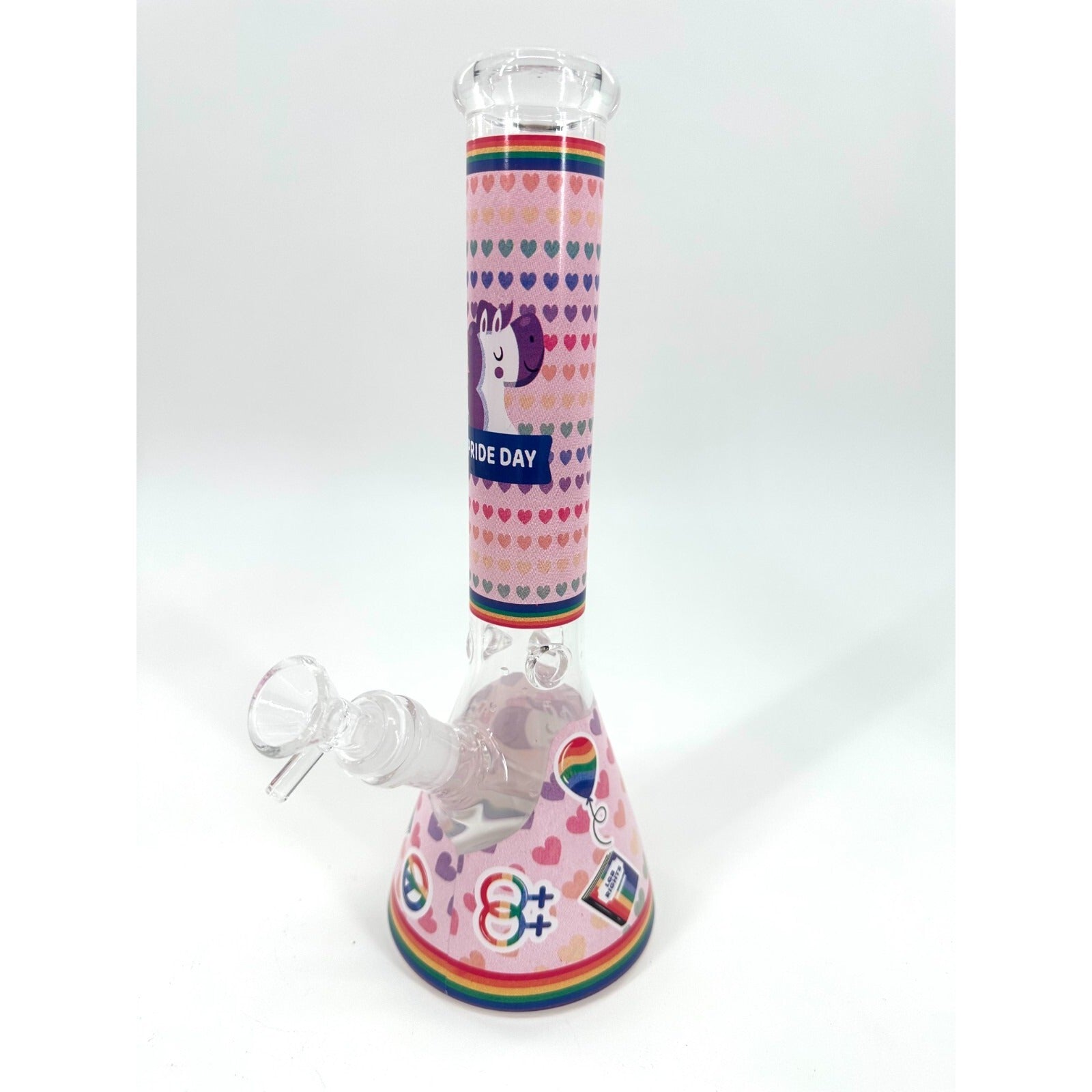 11" Pink Cute Glass Bongs Filter 14mm Bowl Bubbler Women Girls Gift