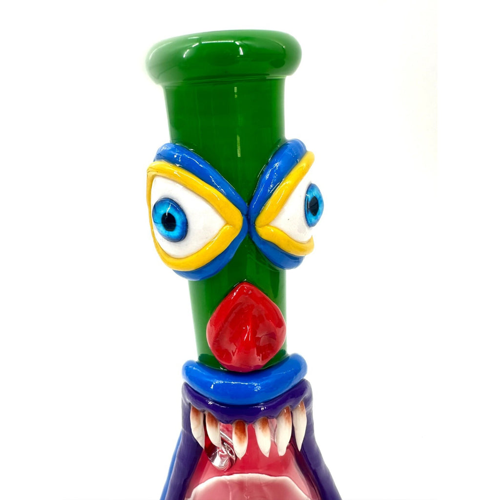 10" 3D Art Glass Bong Water Pipe with 14mm Catcher, Colorful Monster Design