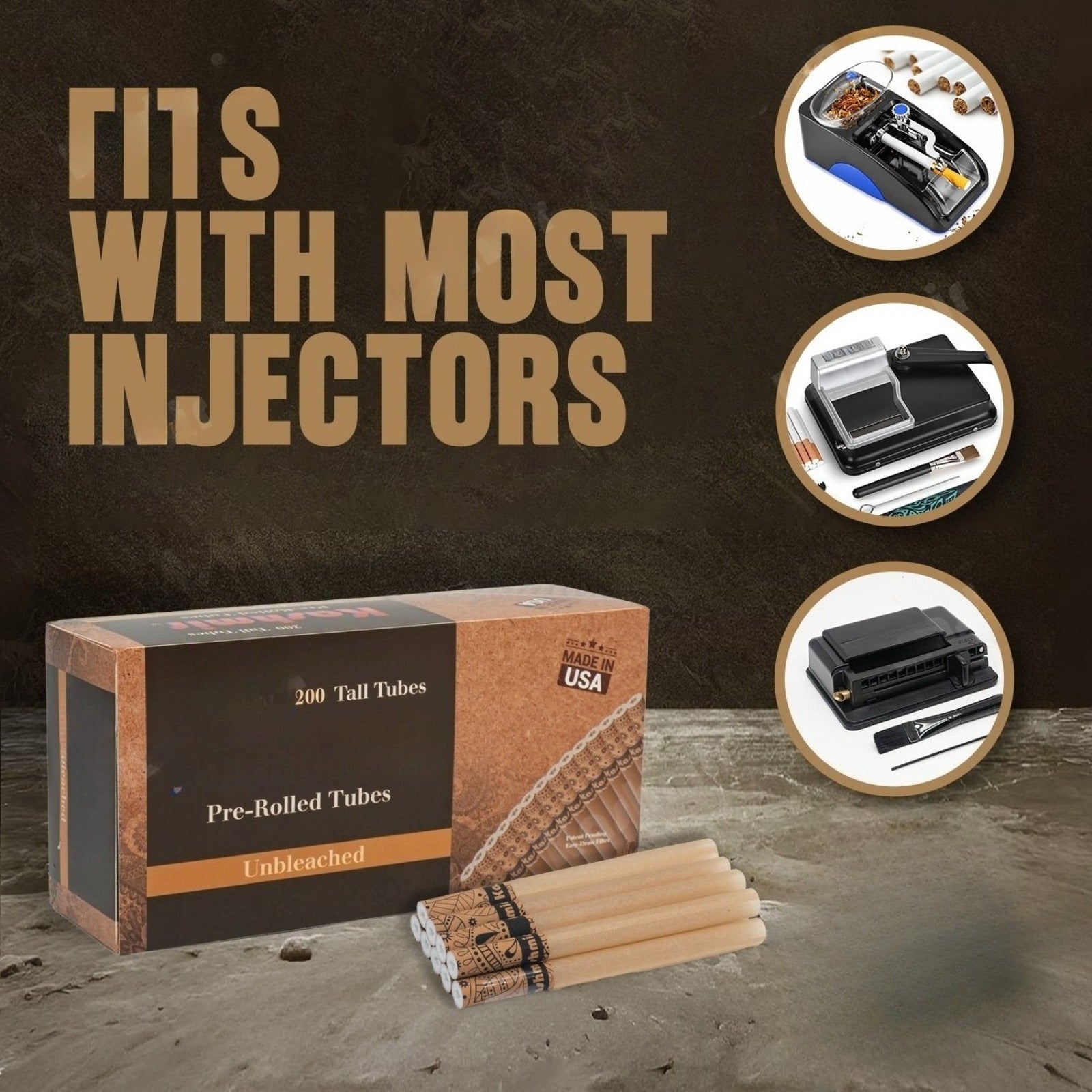 Cigarette Unbleached 100mm Sized Star Filter Tall RYO Tubes 200 CT