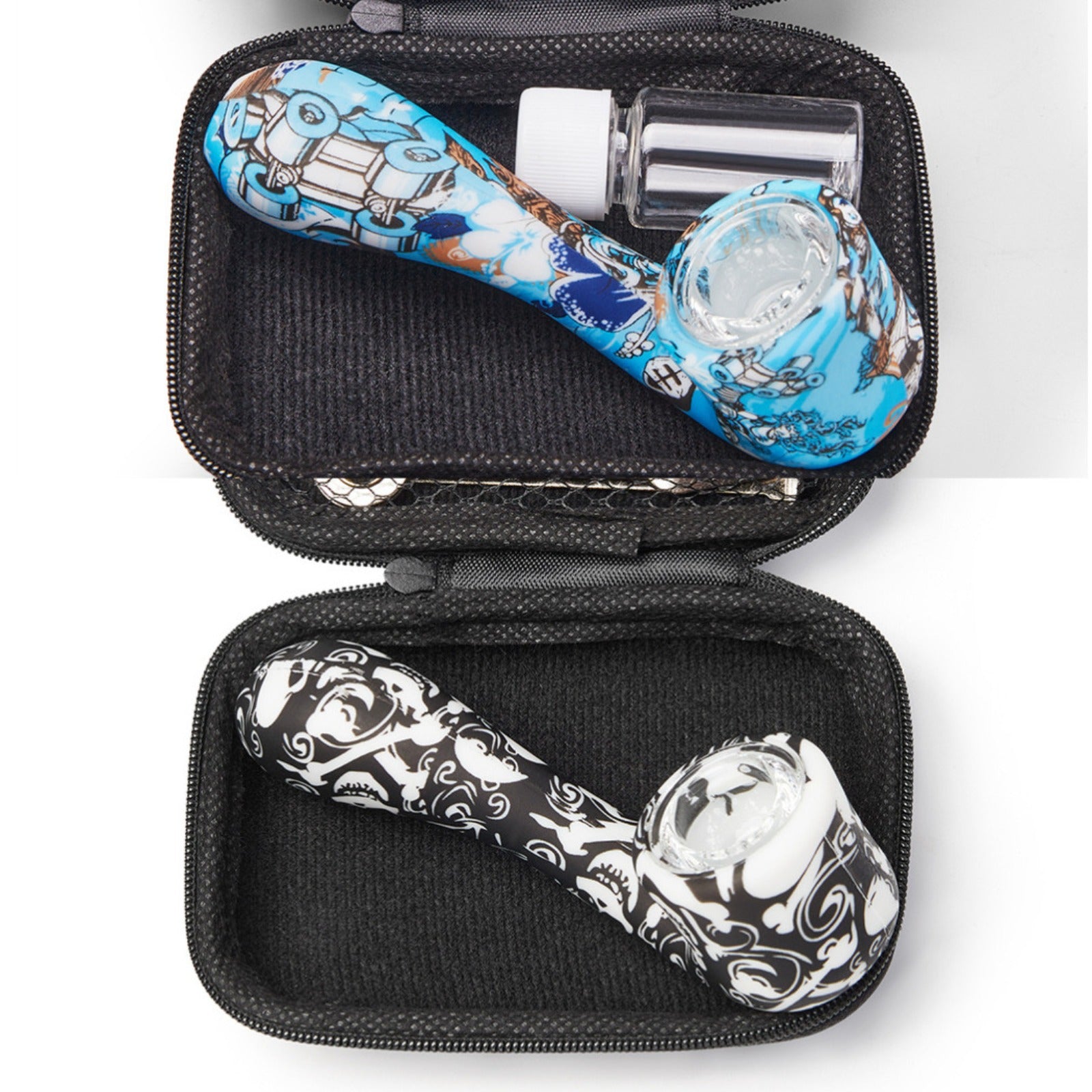 ( Pack of 2 ) 4.5Inch Tobacco Smoking Silicone Pipe 9-Hole Glass Bowl Hand Pipe