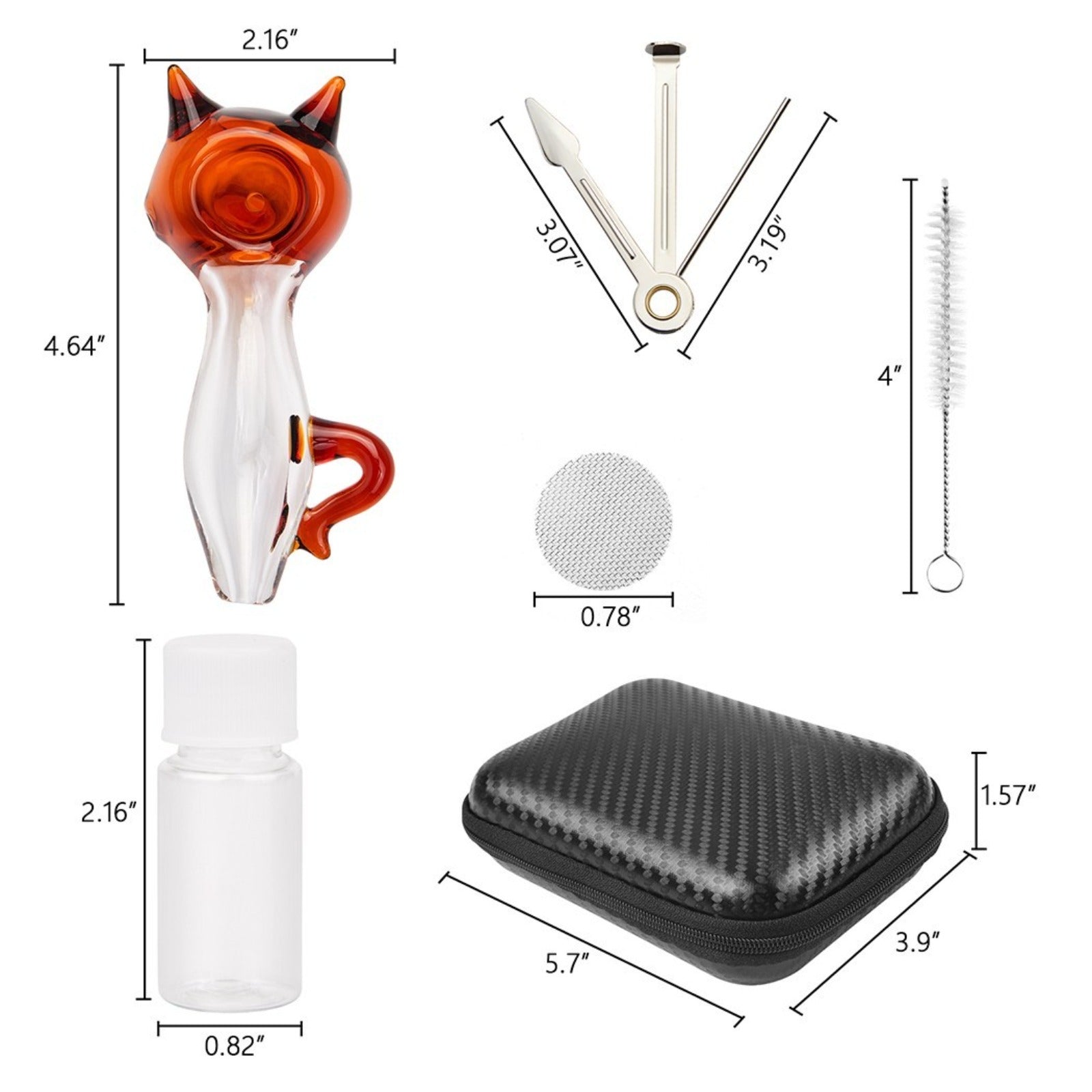 (Pack of 2) 4" Tobacco Smoking Glass Pipe Collectible Handmade Pipes with Box M2